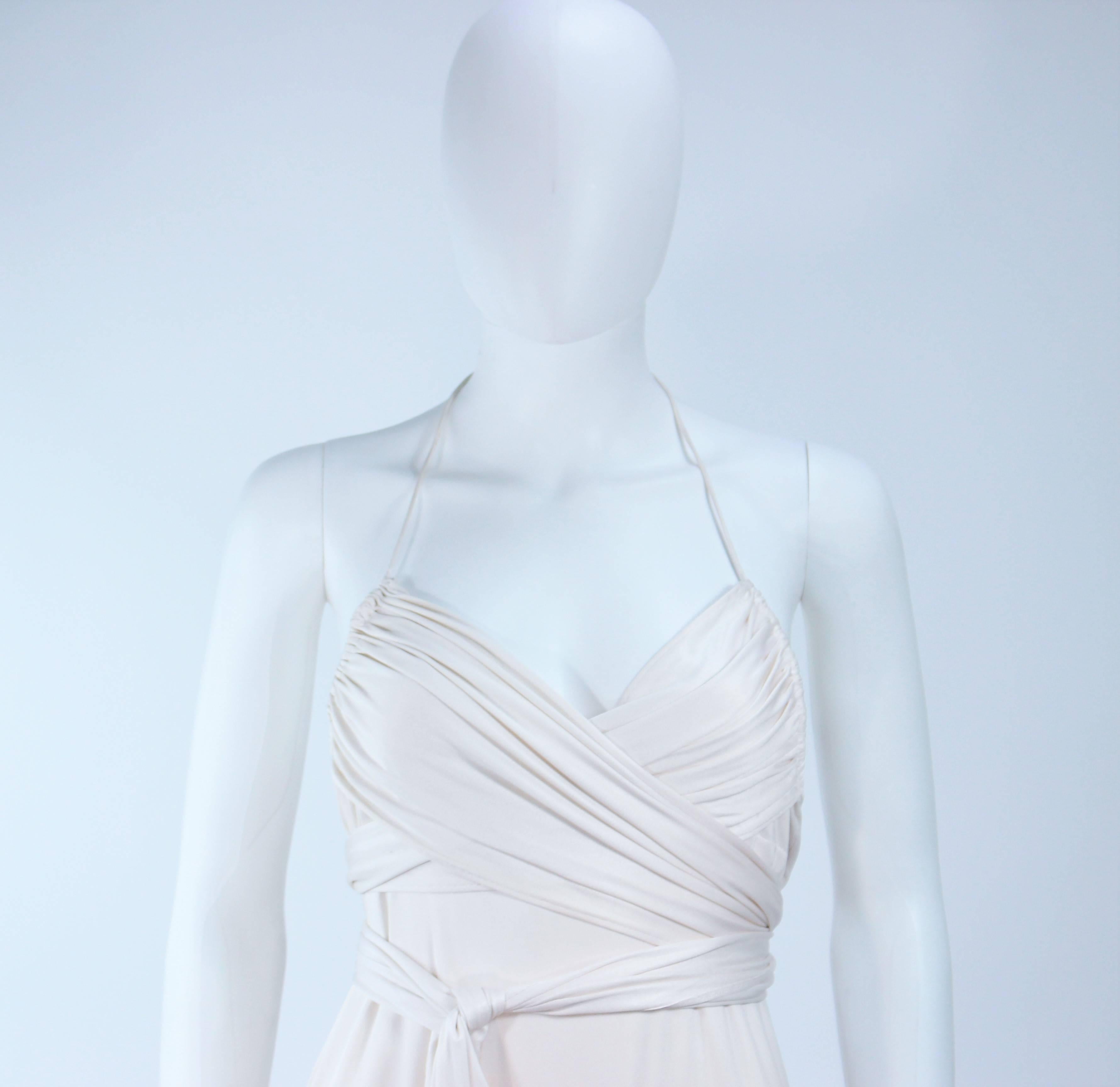 ELIZABETH MASON COUTURE White Silk Jersey Draped Gown Made To Order In New Condition For Sale In Los Angeles, CA