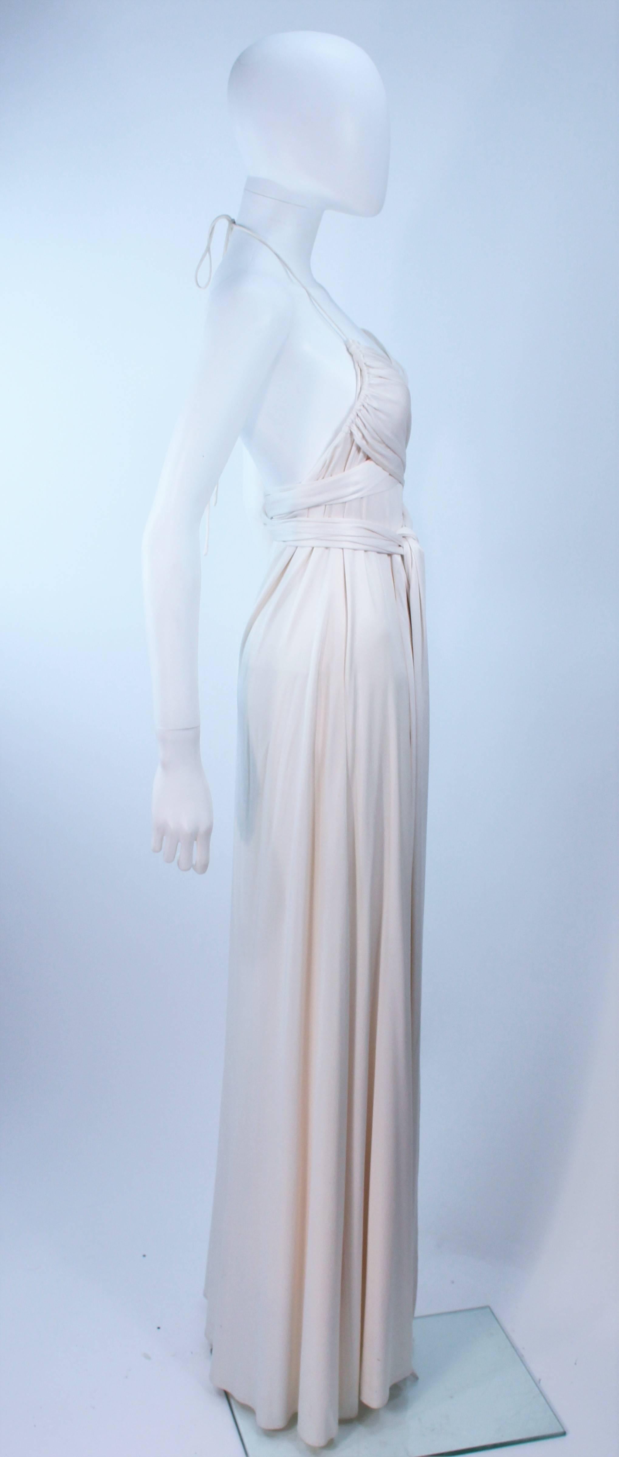 ELIZABETH MASON COUTURE White Silk Jersey Draped Gown Made To Order For Sale 2