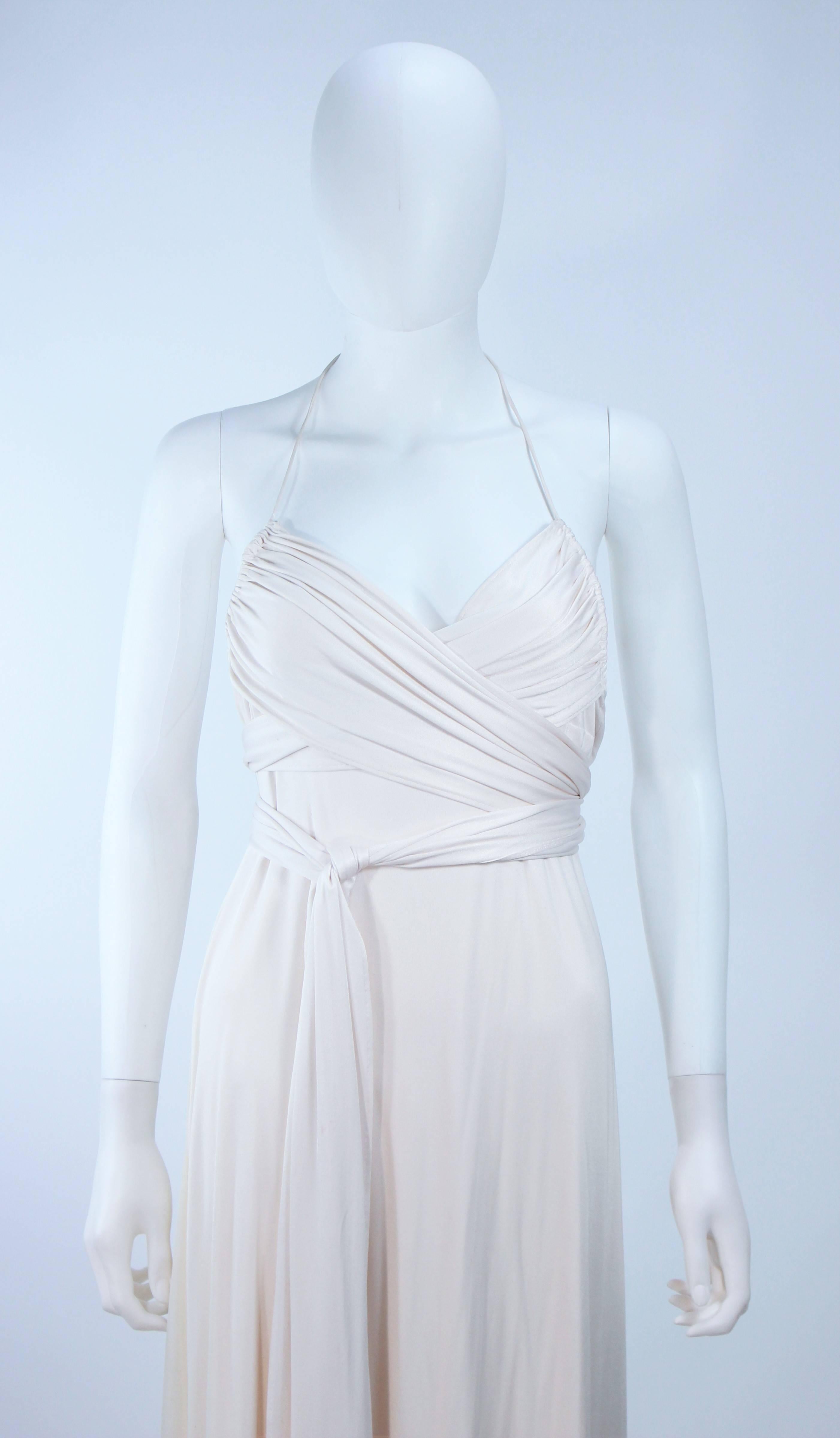 Purple ELIZABETH MASON COUTURE White Silk Jersey Draped Gown Made To Order For Sale