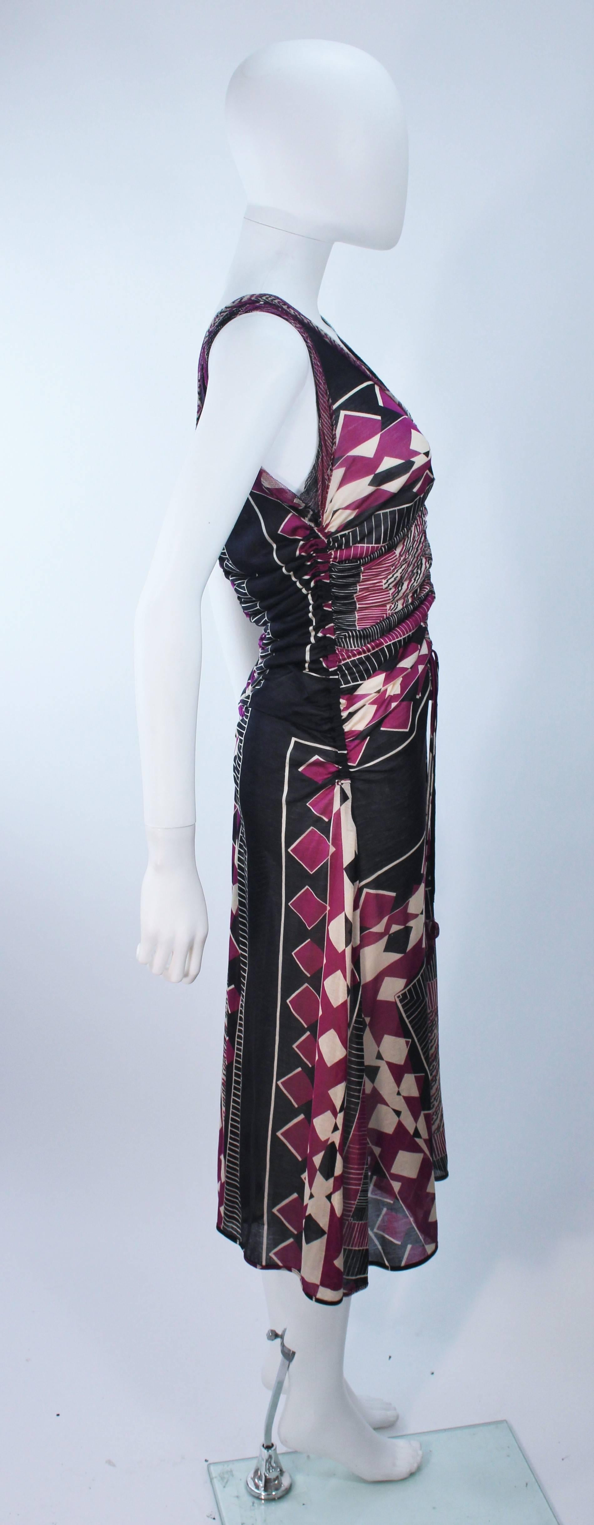 JEAN PAUL GAULTIER Sheer Pink and Black Geometric Pattern Cocktail Dress Size M 3