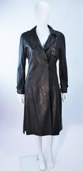 ALEXANDER MCQUEEN Supple Black Leather Trench Coat Size 38