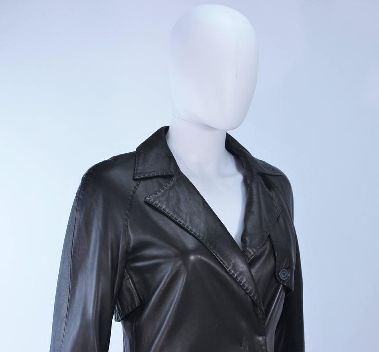ALEXANDER MCQUEEN Supple Black Leather Trench Coat Size 38 For Sale at ...