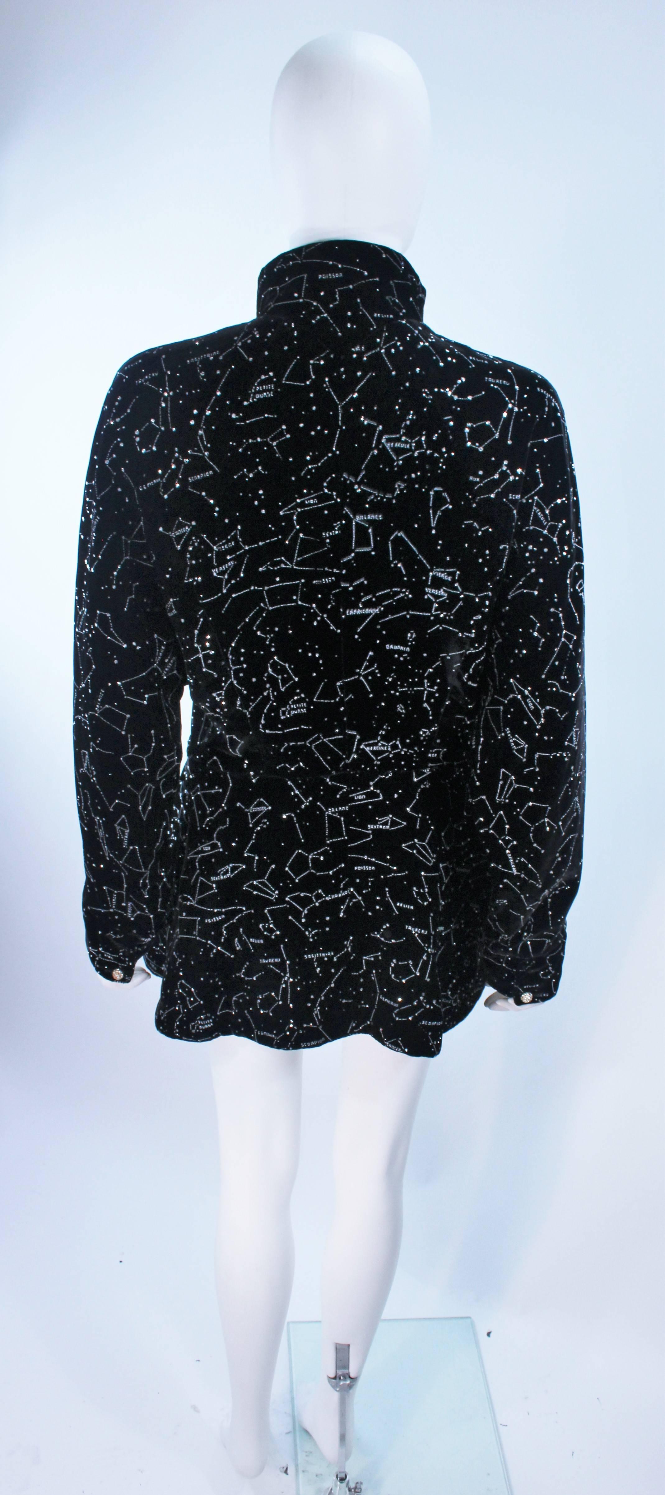 KARL LAGERFELD Velvet and Rhinestone Celestial Constellation Coat Size ...