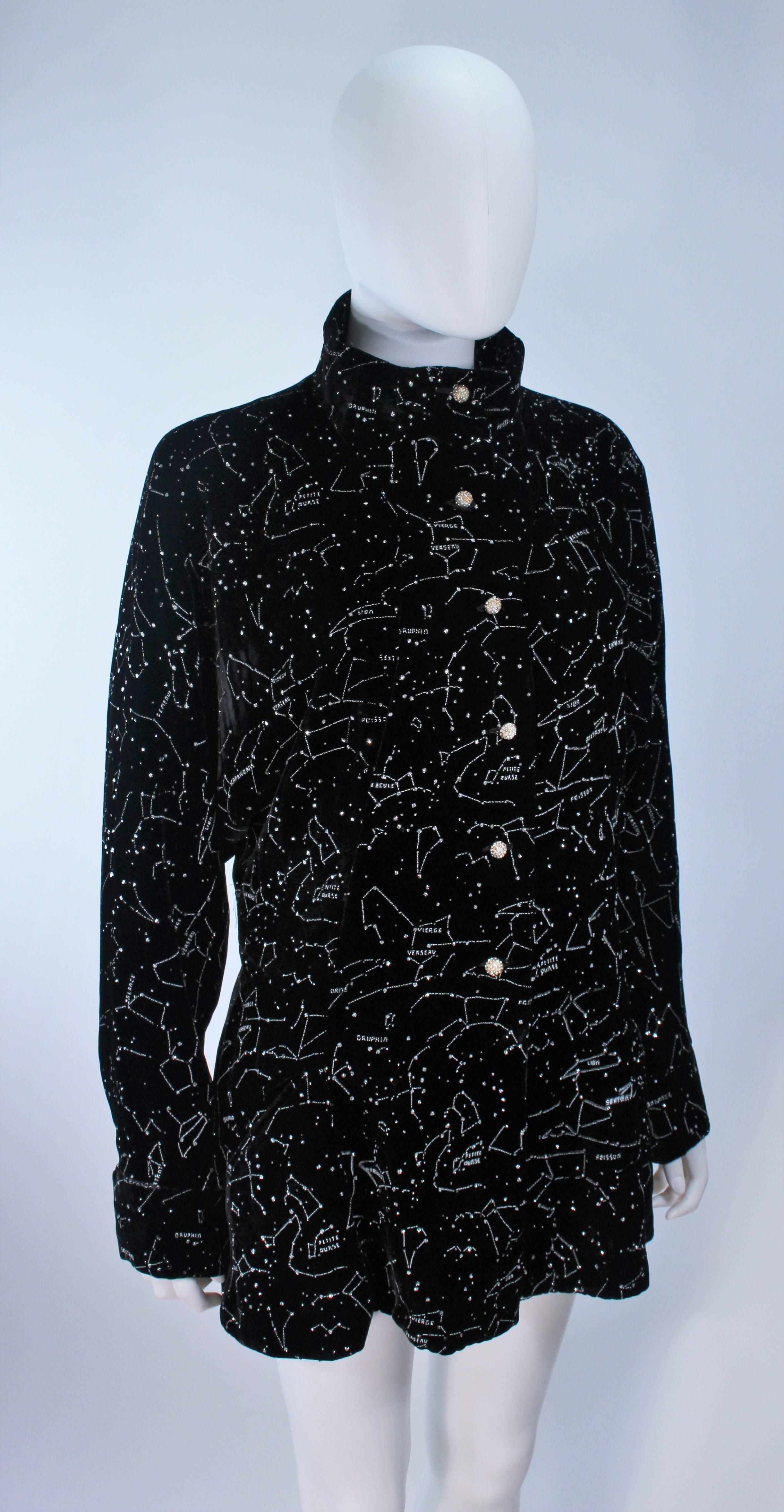 KARL LAGERFELD Velvet and Rhinestone Celestial Constellation Coat Size ...