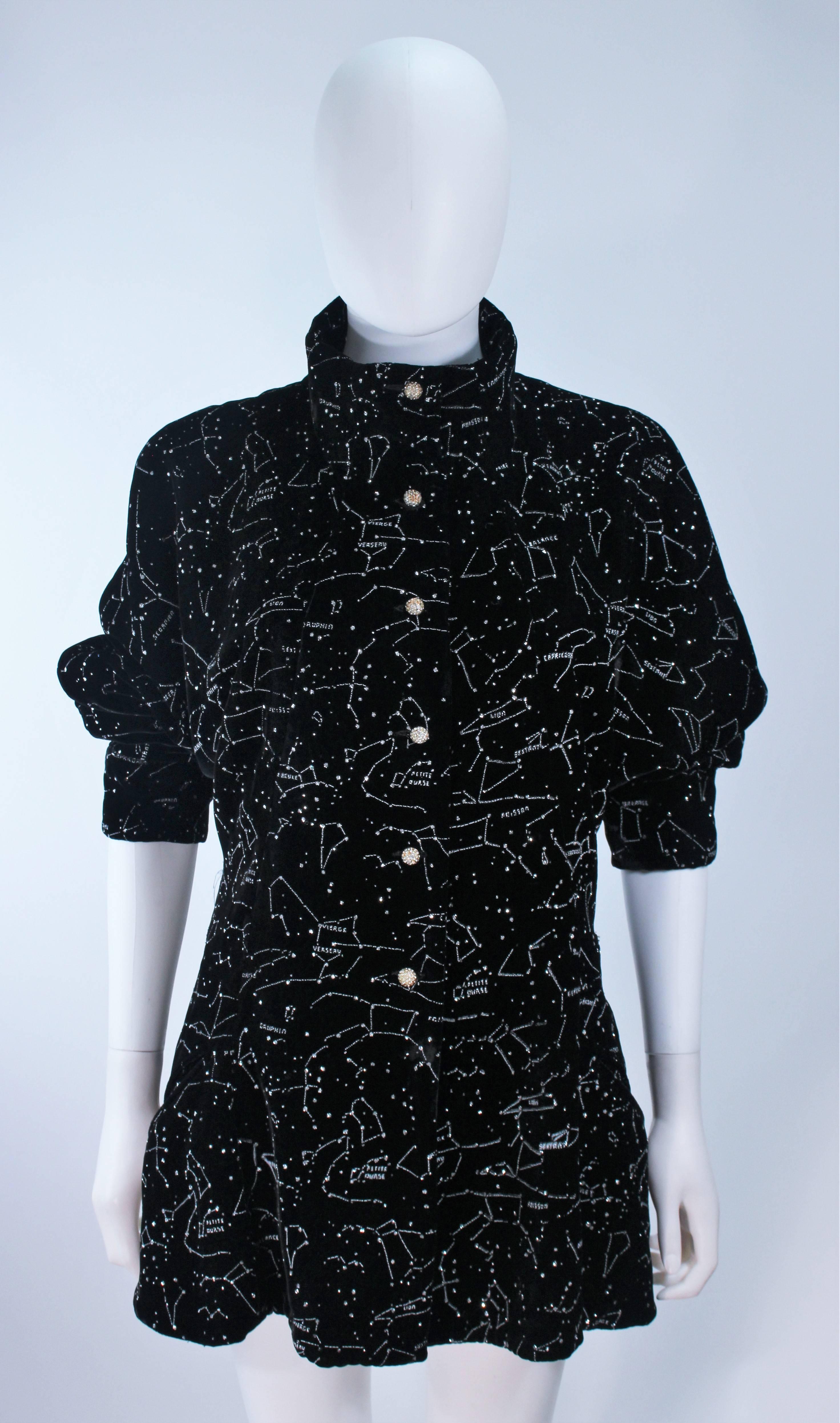 KARL LAGERFELD Velvet and Rhinestone Celestial Constellation Coat Size ...