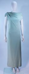 CHRISTIAN DIOR HAUTE COUTURE Aqua Draped Gown Size 0 2