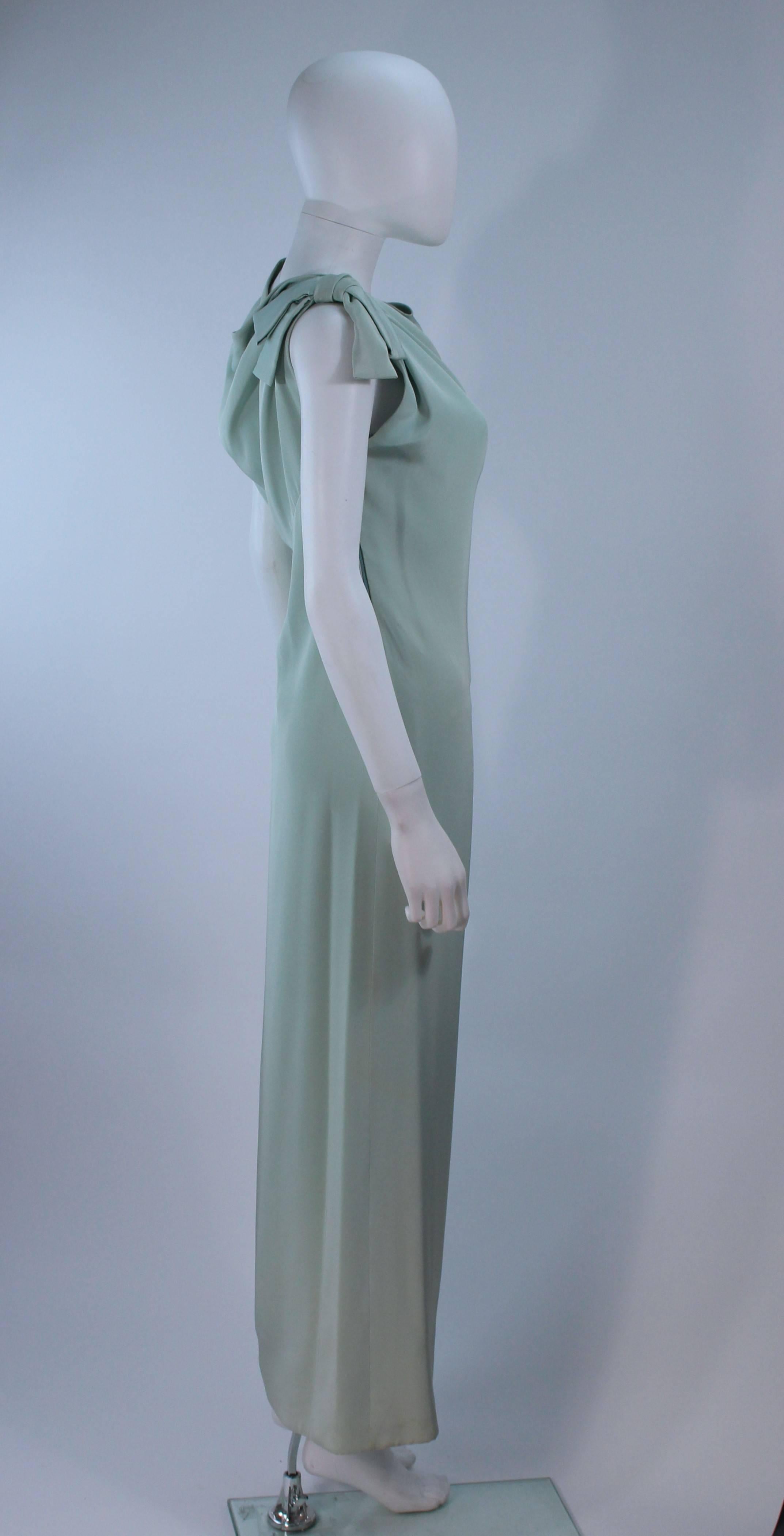 CHRISTIAN DIOR HAUTE COUTURE Aqua Draped Gown Size 0 2 In Excellent Condition For Sale In Los Angeles, CA