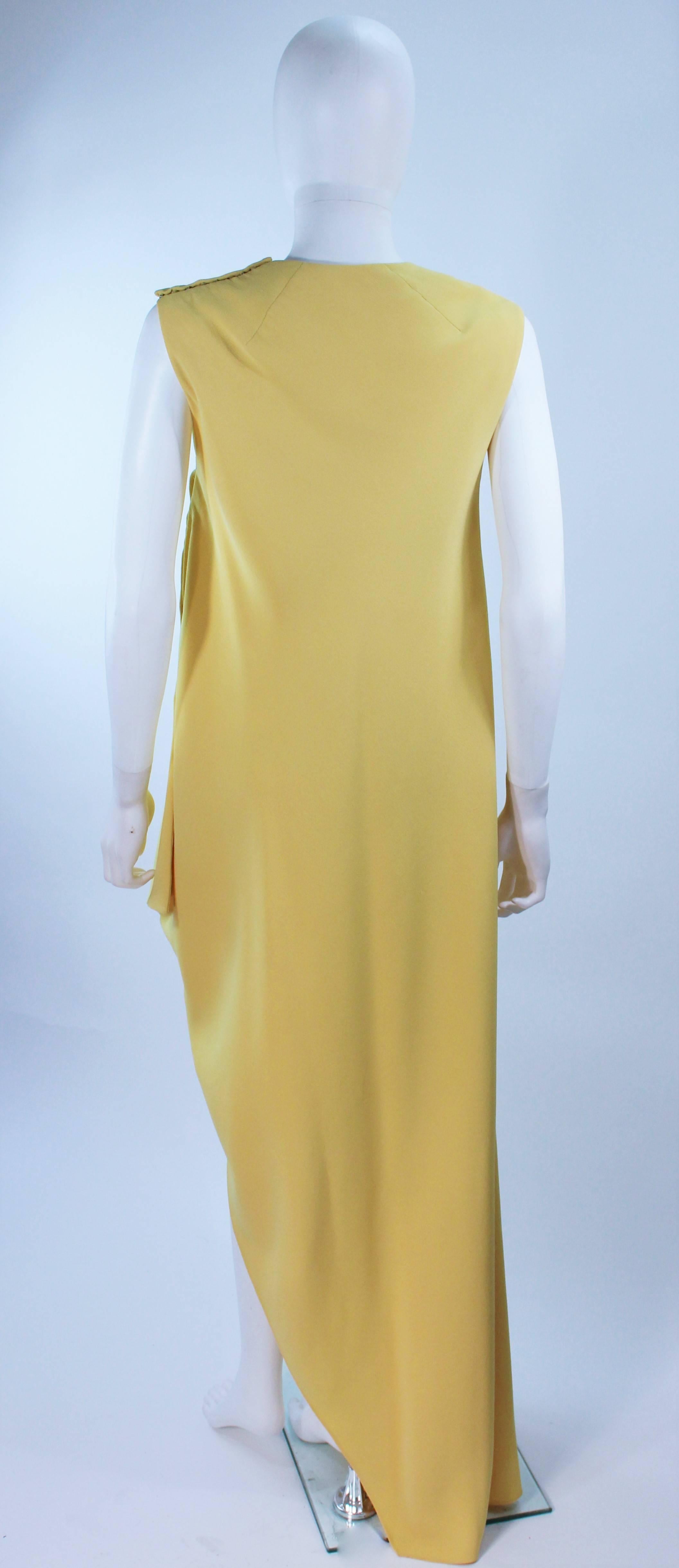 MADAME GRES HAUTE COUTURE Betsy Bloomingdale 1960's Yellow Asymmetrical Gown For Sale 1