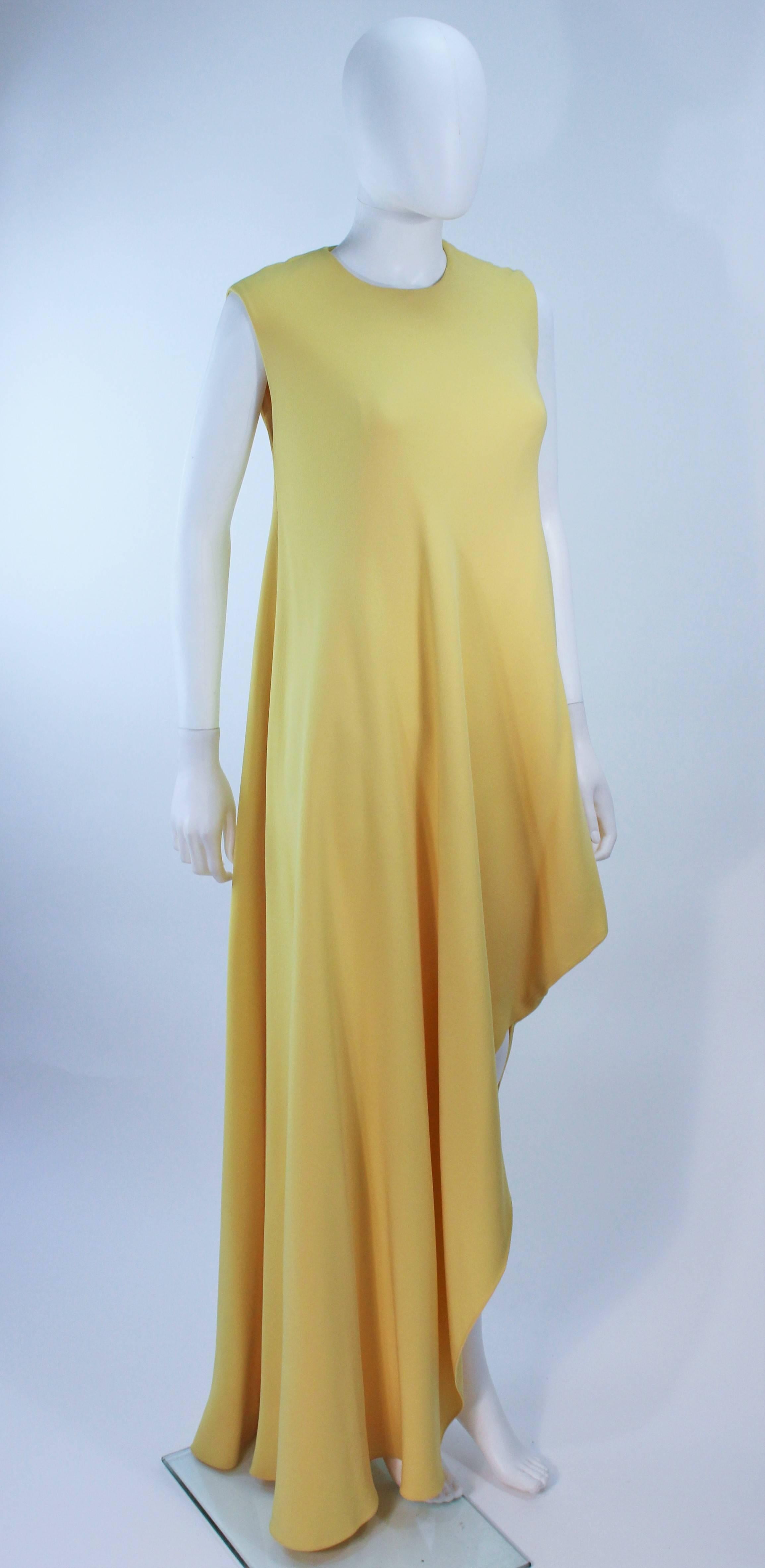 MADAME GRES HAUTE COUTURE Betsy Bloomingdale 1960er Gelbes asymmetrisches Kleid Damen im Angebot