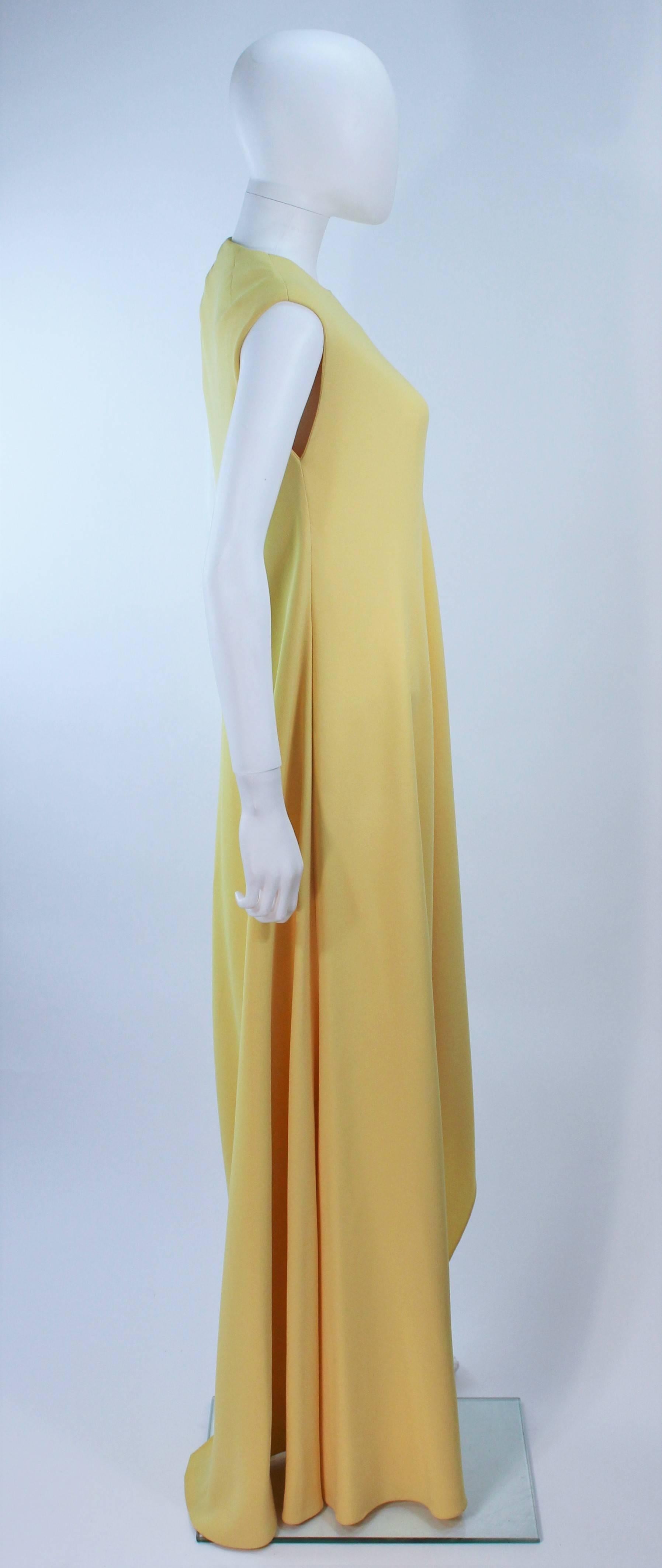 Women's MADAME GRES HAUTE COUTURE Betsy Bloomingdale 1960's Yellow Asymmetrical Gown For Sale