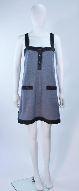 CHANEL Stretch Cashmere and Denim Dress with Gold Buttons Size 40 at  1stDibs
