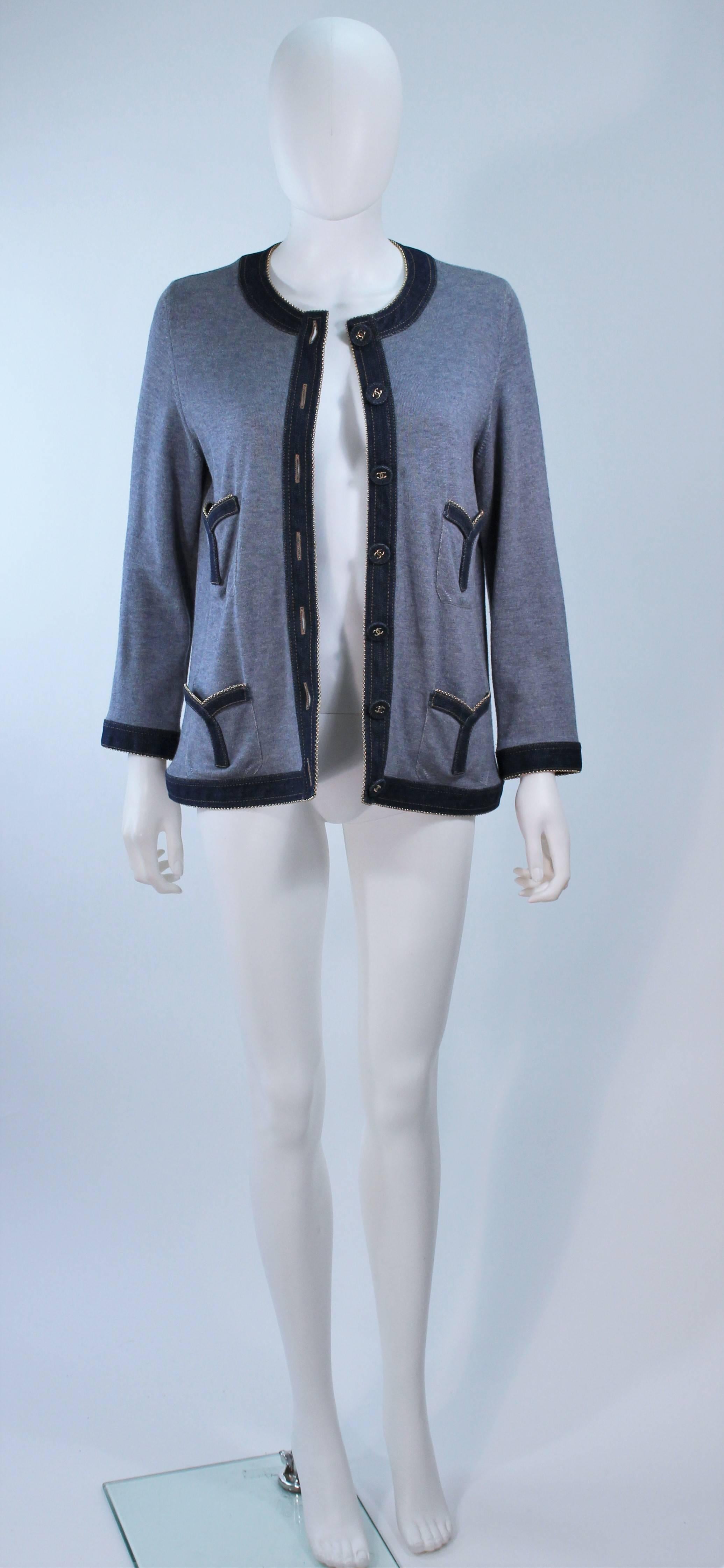 CHANEL Cashmere and Denim Jacket Size 44 4