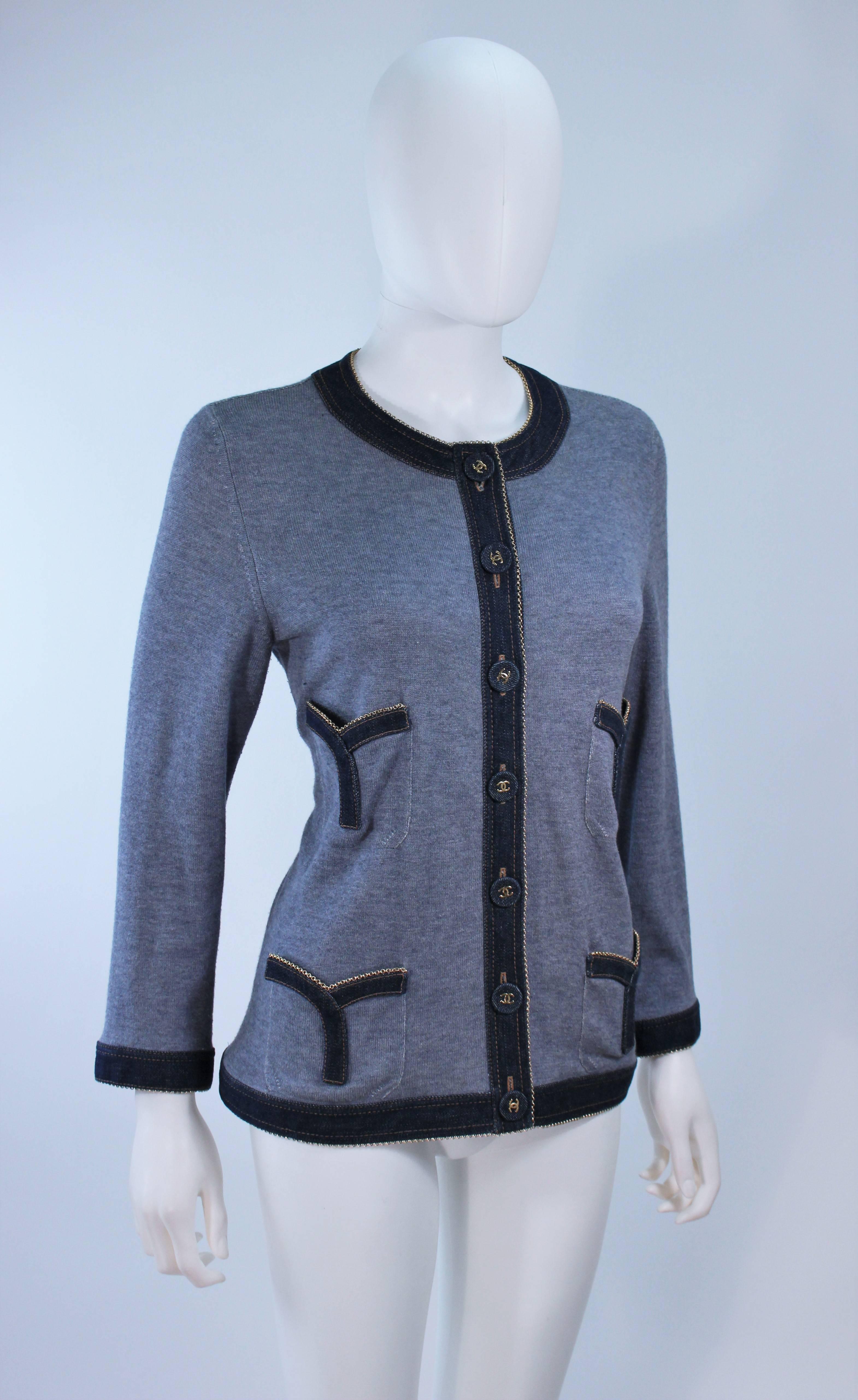 Women's CHANEL Cashmere and Denim Jacket Size 44