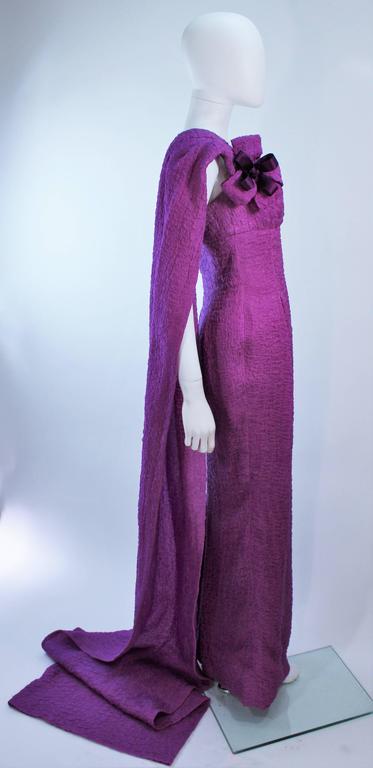 CHRISTIAN DIOR HAUTE COUTURE Purple Crinkle Gown Betsy Bloomingdale 1988 For Sale 3