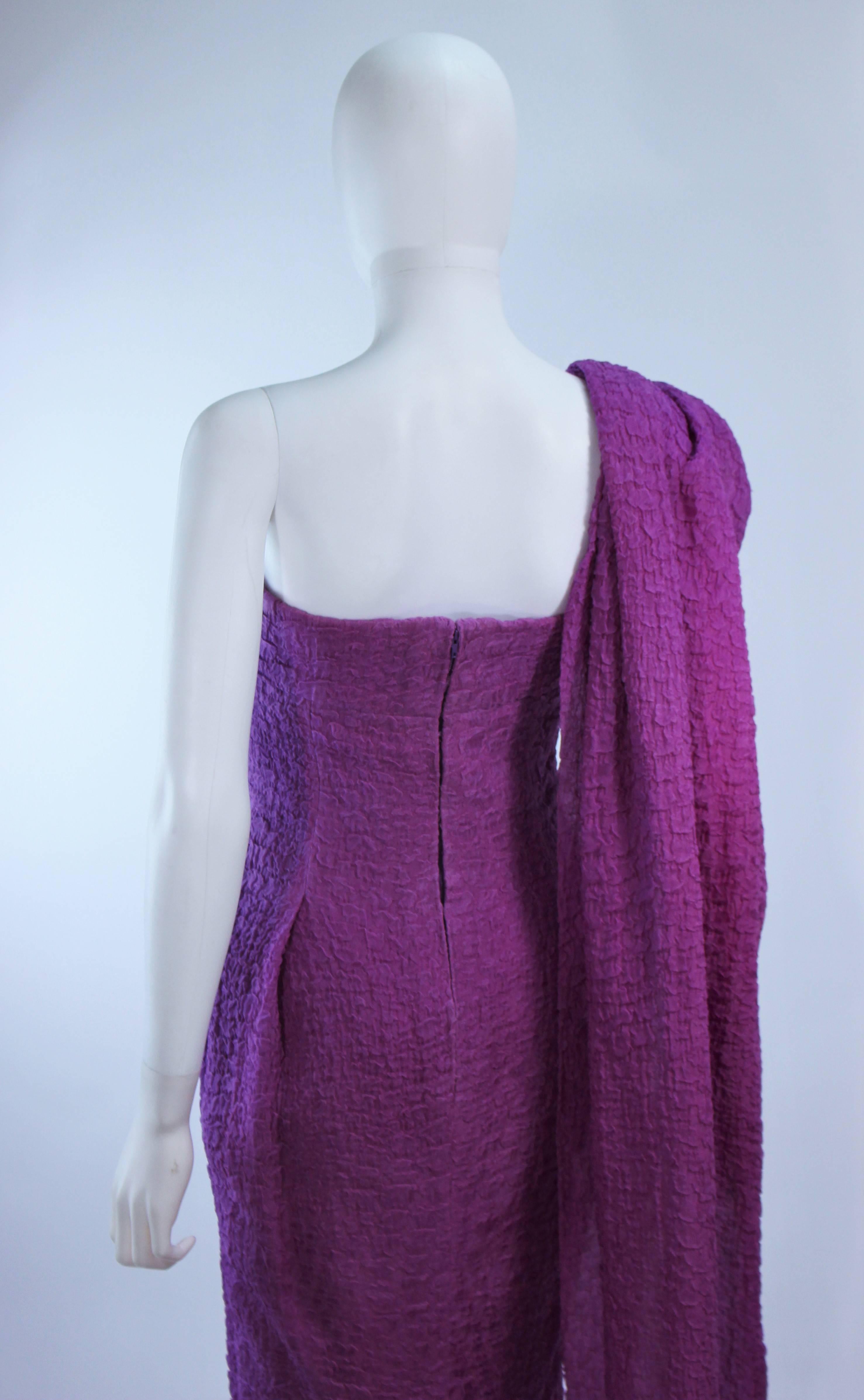 CHRISTIAN DIOR HAUTE COUTURE Purple Crinkle Gown Betsy Bloomingdale 1988 2
