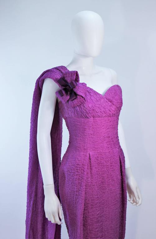 CHRISTIAN DIOR HAUTE COUTURE Purple Crinkle Gown Betsy Bloomingdale 1988 For Sale 1