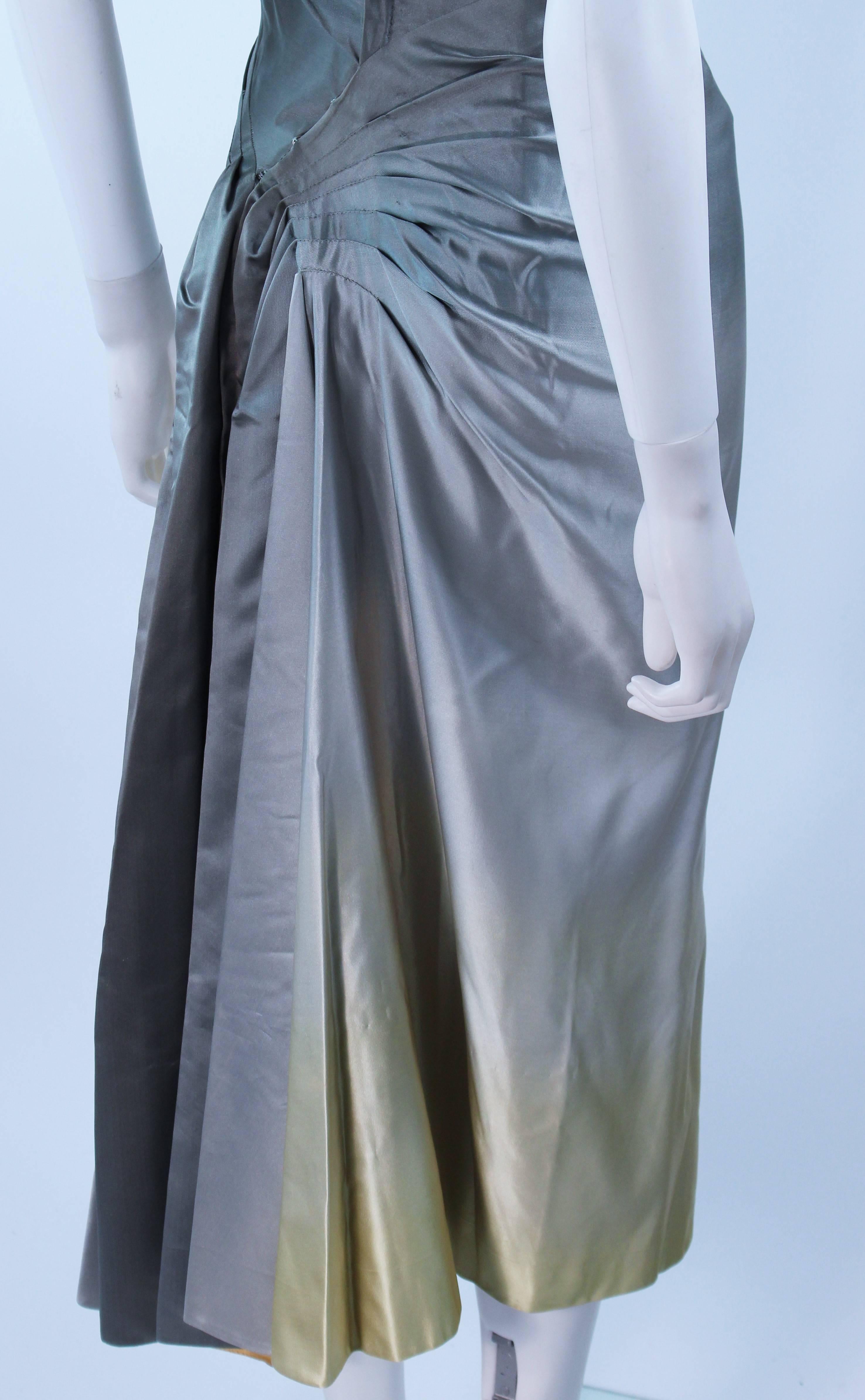 Vintage Gradient Pale Blue to Pale Yellow Draped Gown Size 0 For Sale 5