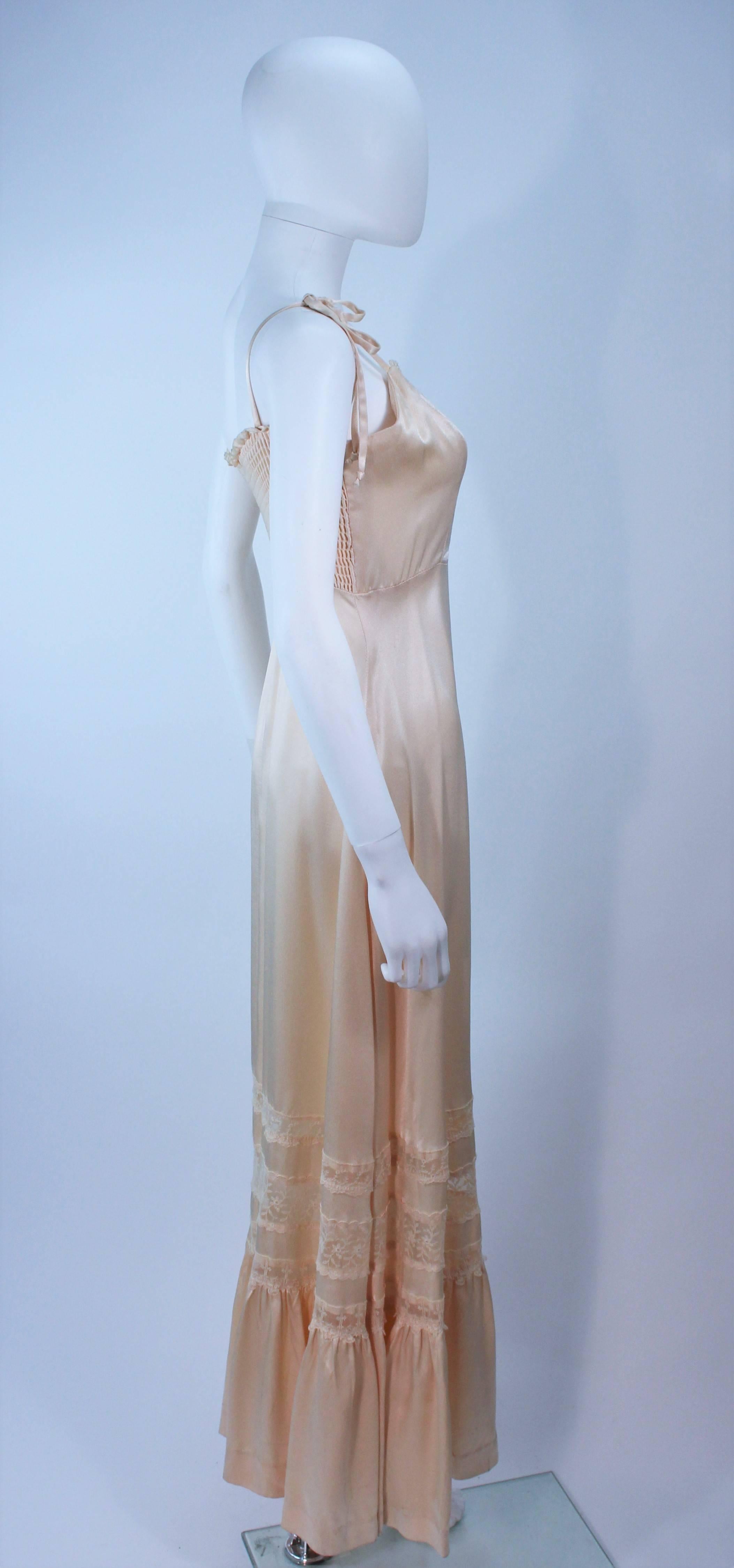 YOUNG EDWARDIAN Satin Dress with Lace Size 2 In Excellent Condition In Los Angeles, CA