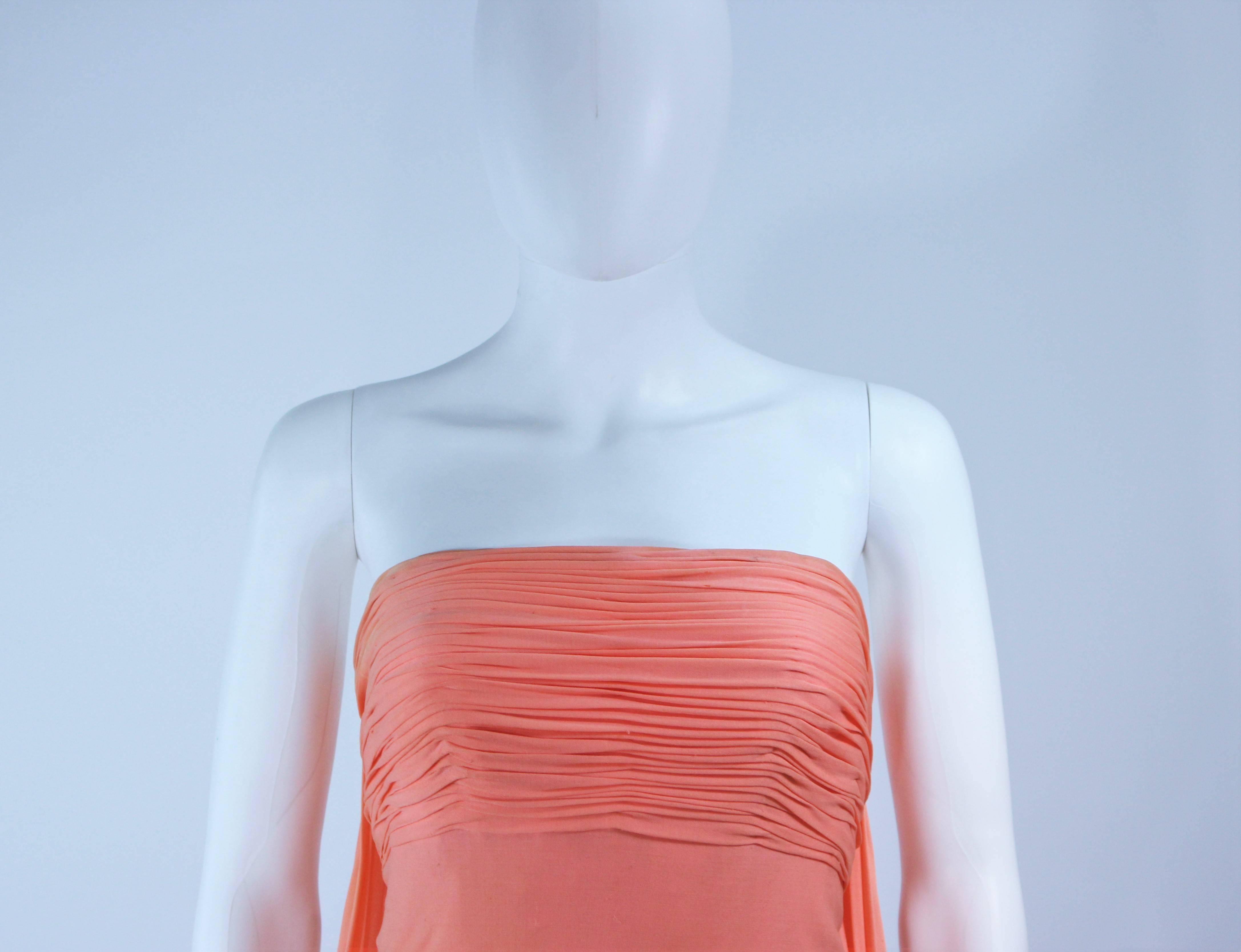 TRAVILLA Pfirsichfarbenes trägerloses drapiertes Jersey-Kleid Größe 4 im Zustand „Relativ gut“ im Angebot in Los Angeles, CA