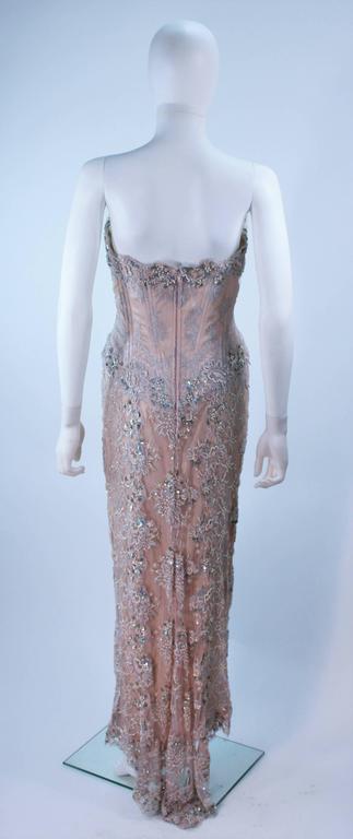 VICKY TIEL Blush Beaded Lace Corset Gown Size 6 at 1stDibs | vicky formal  lace corset dress, underworld amelia dress