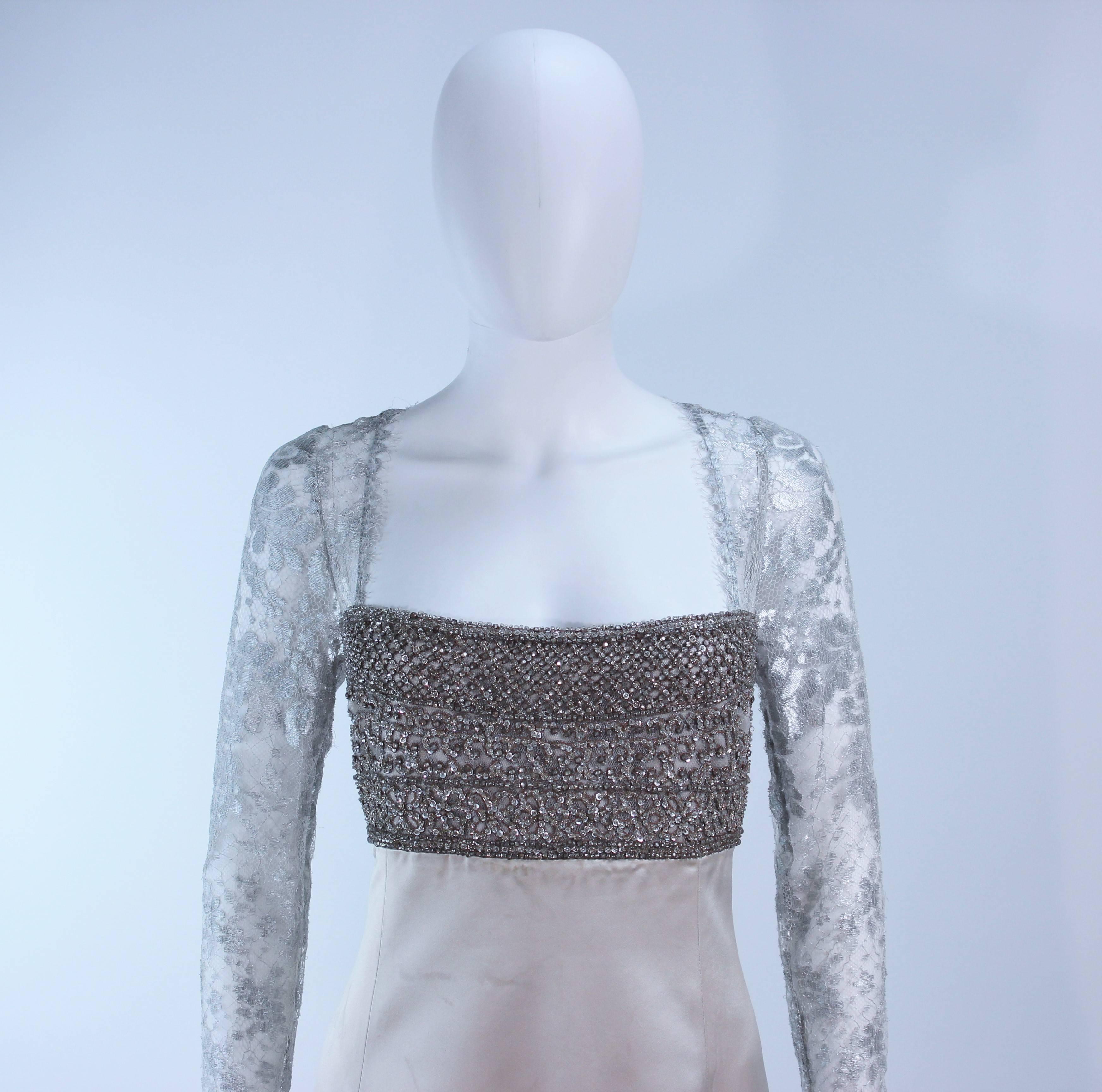 silver beaded gown