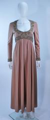 VICTORIA ROYAL Toffee Jersey Embellished Gown Size 6 8