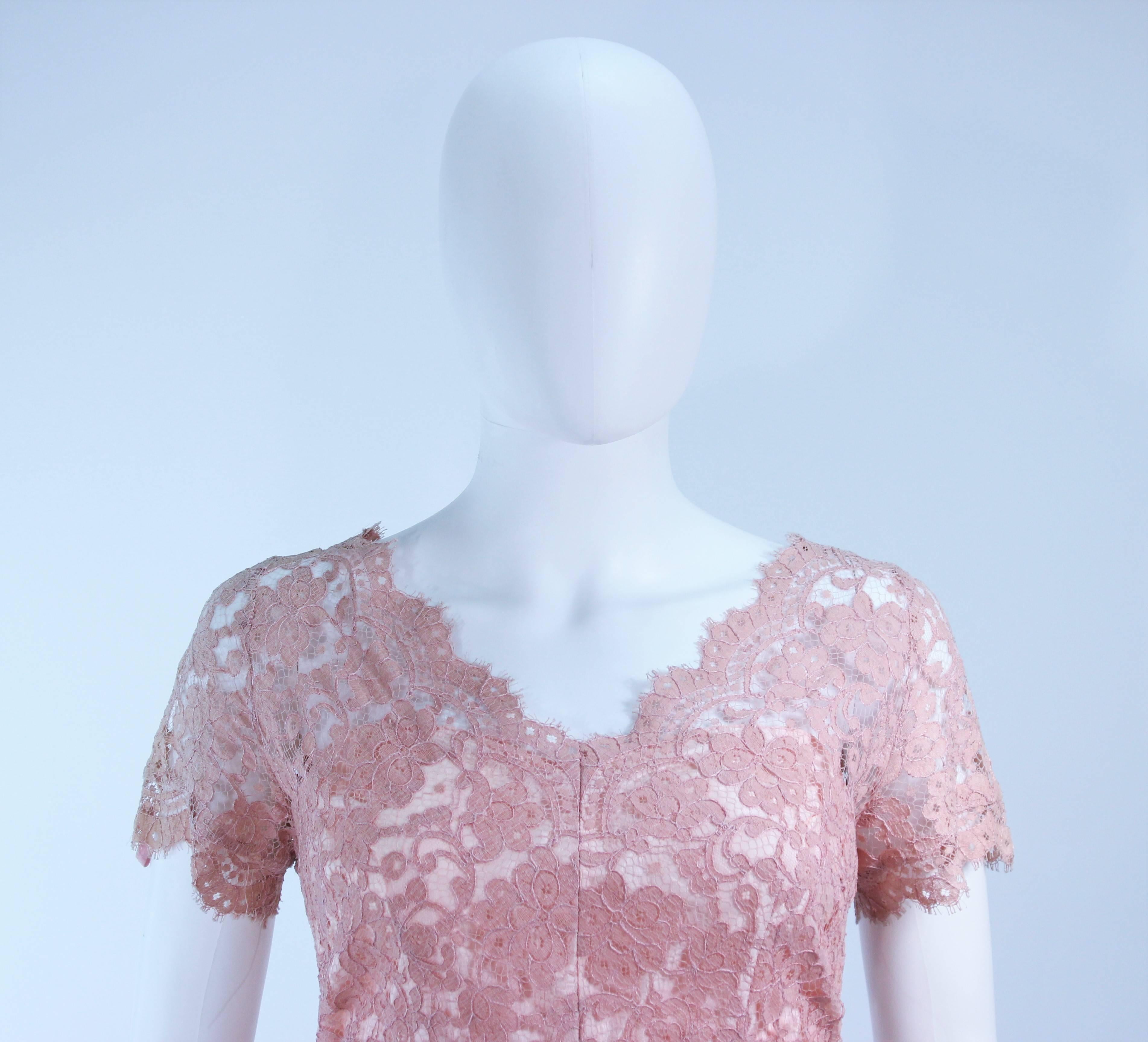 peach lace dress