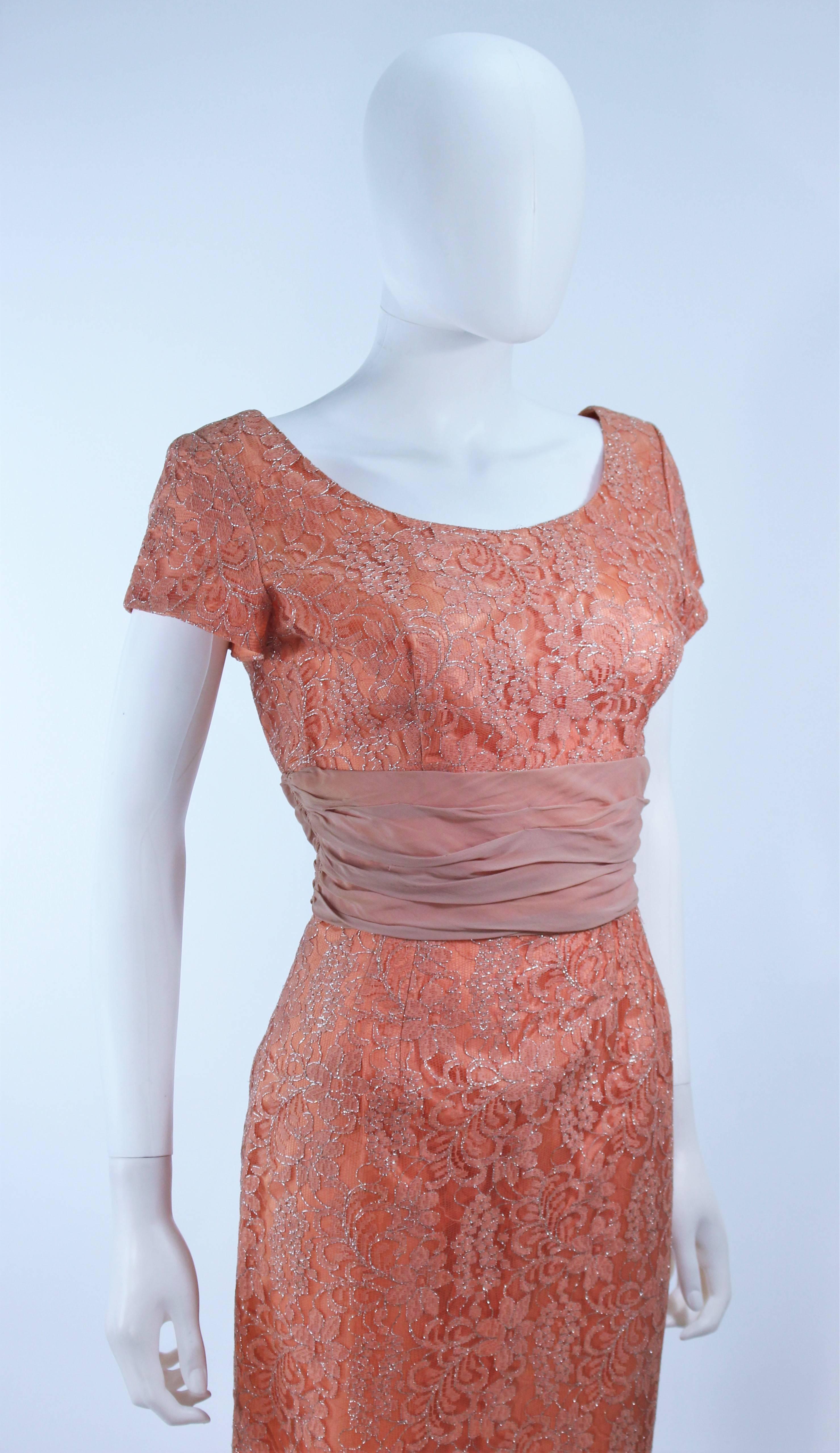peach lace short dress