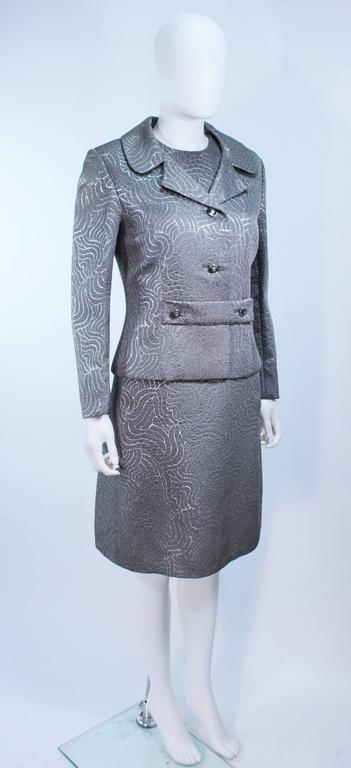 60’s Brocade Lurex Black and Silver Dress Coat by Levine Smith