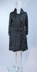BULLOCKS WILSHIRE Gunmetal Wool Sequin Trench Coat Size 6