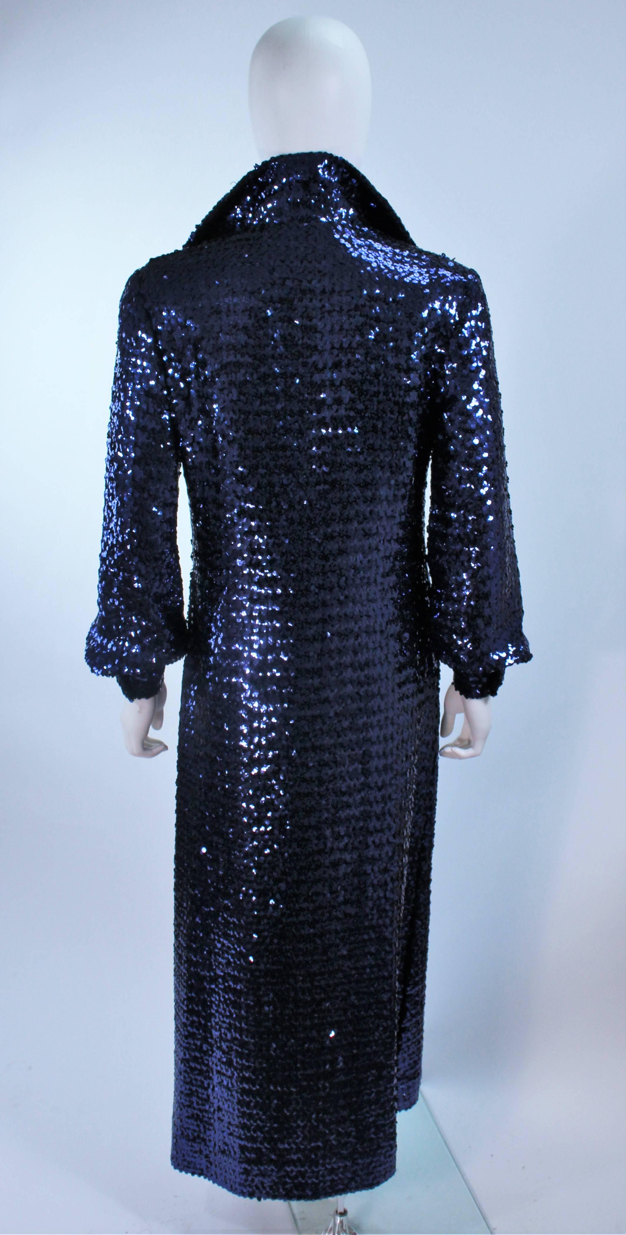 Vintage JILL RICHARDS Full Length Blue Sequin Coat Size 4 6 4