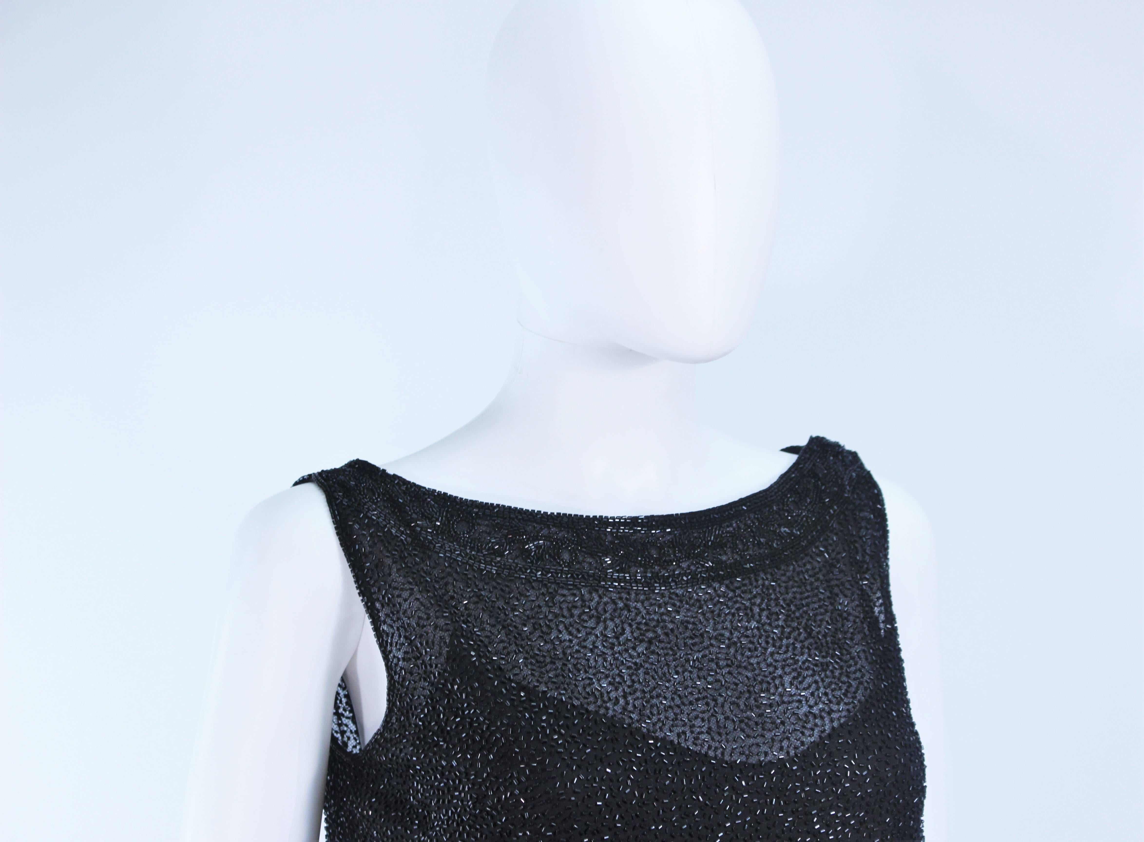 Femenino o masculino CEIL CHAPMAN Vestido de noche negro de dos piezas con cuentas Talla 4 6 en venta