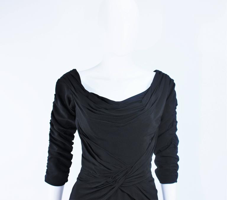 Women's CEIL CHAPMAN Black Gathered Cocktail Dress Size 4 6  For Sale