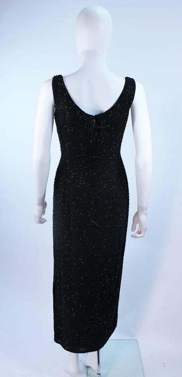 PIARA 1960's Black Beaded Crepe Gown Size 8 For Sale at 1stDibs