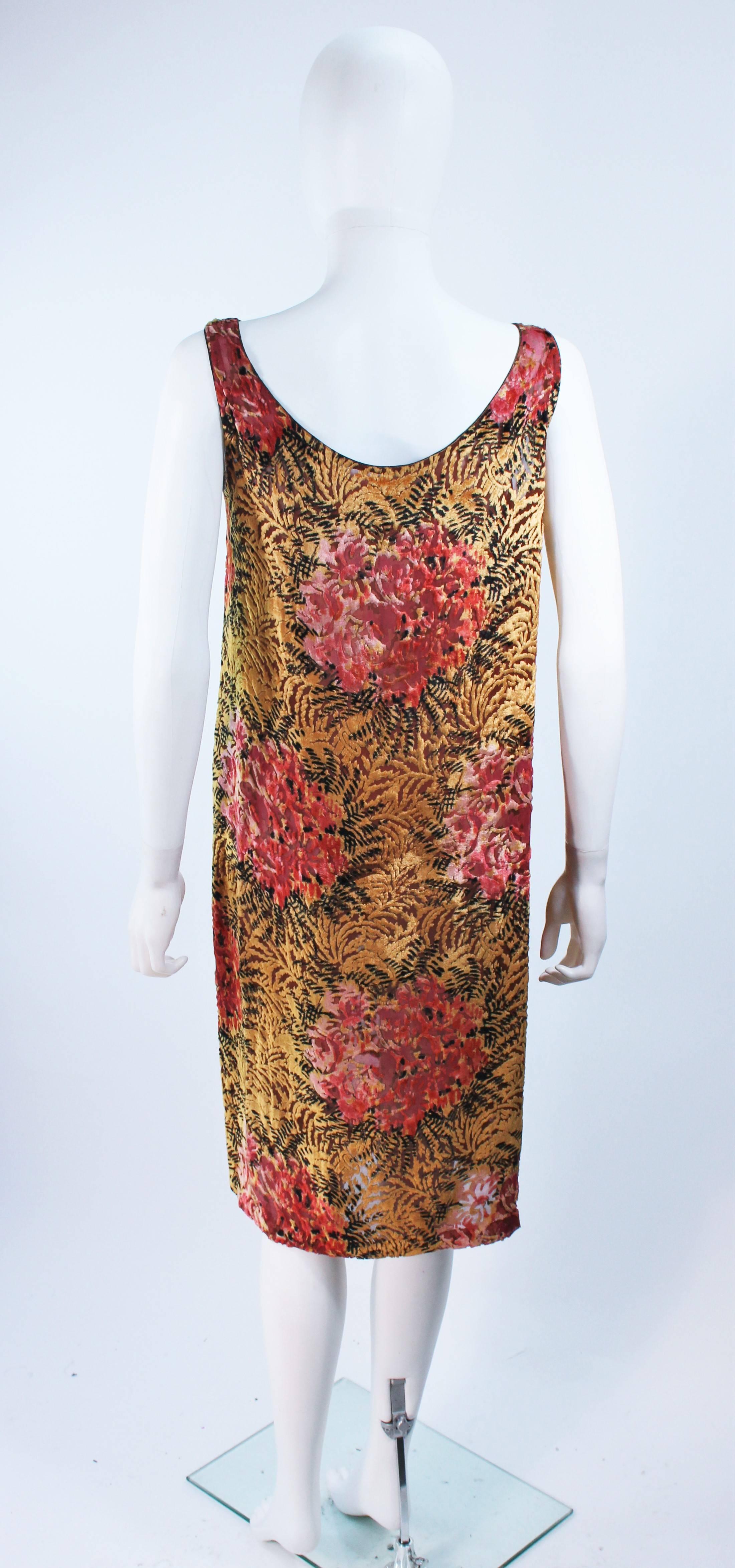Handmade 1940's floral Pattern Velvet Cocktail Dress Size 4 6 For Sale 5