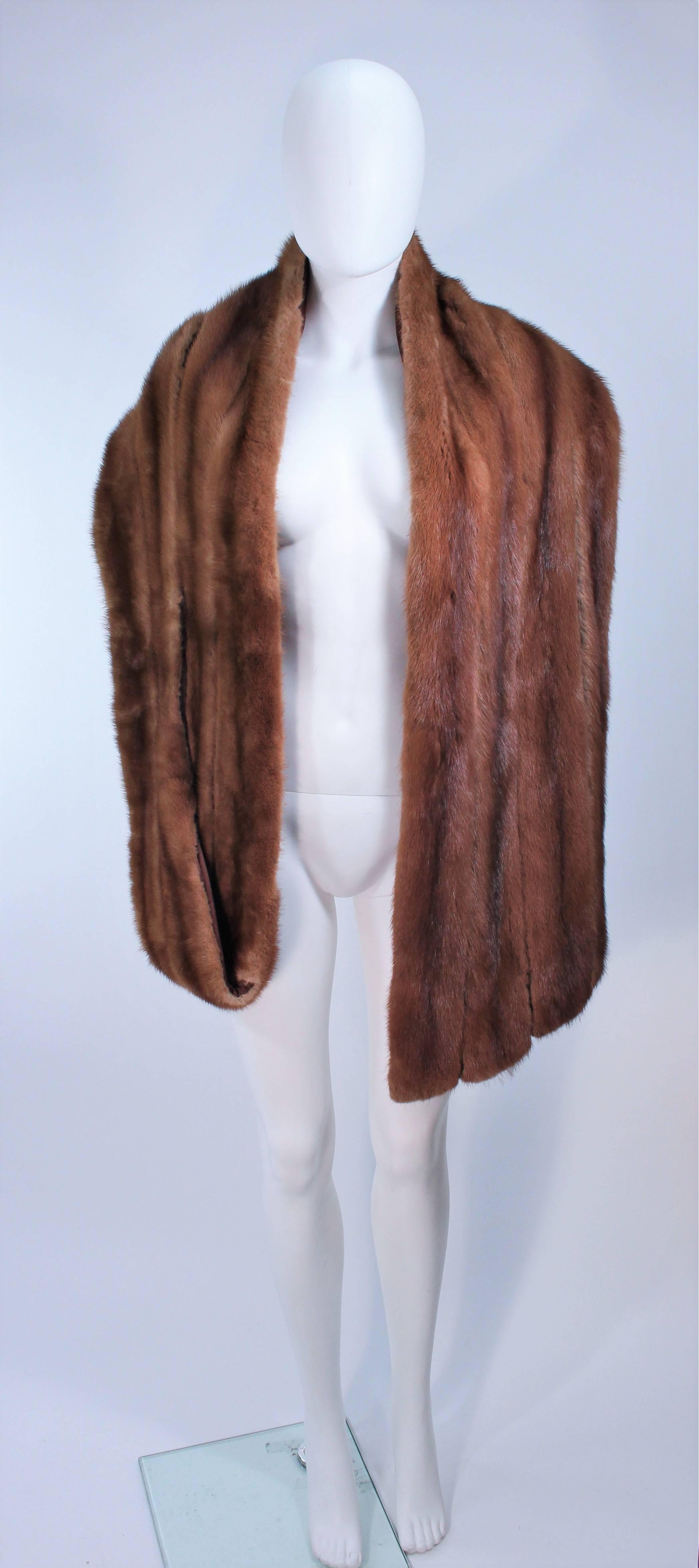 CREEDS Brown Mink Wrap  In Good Condition In Los Angeles, CA