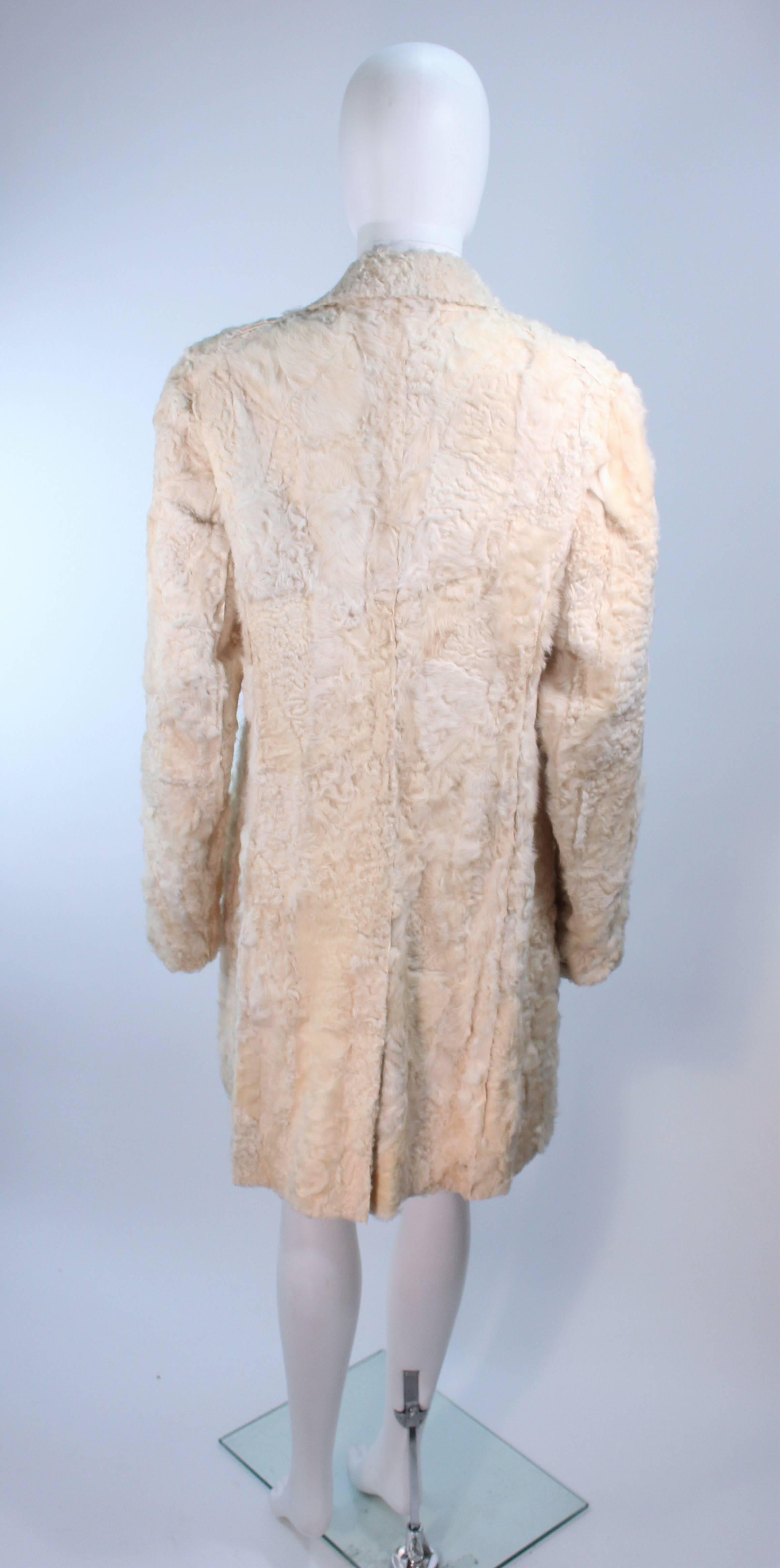 NORMA KAMALI OMO Off White Lamb Fur Coat Size 4 6 For Sale 1