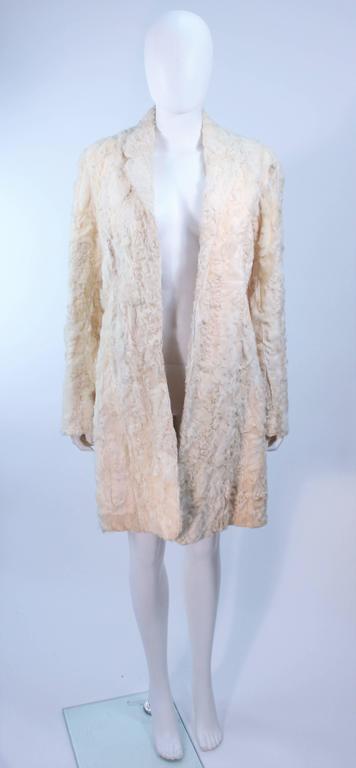 Gray NORMA KAMALI OMO Off White Lamb Fur Coat Size 4 6 For Sale