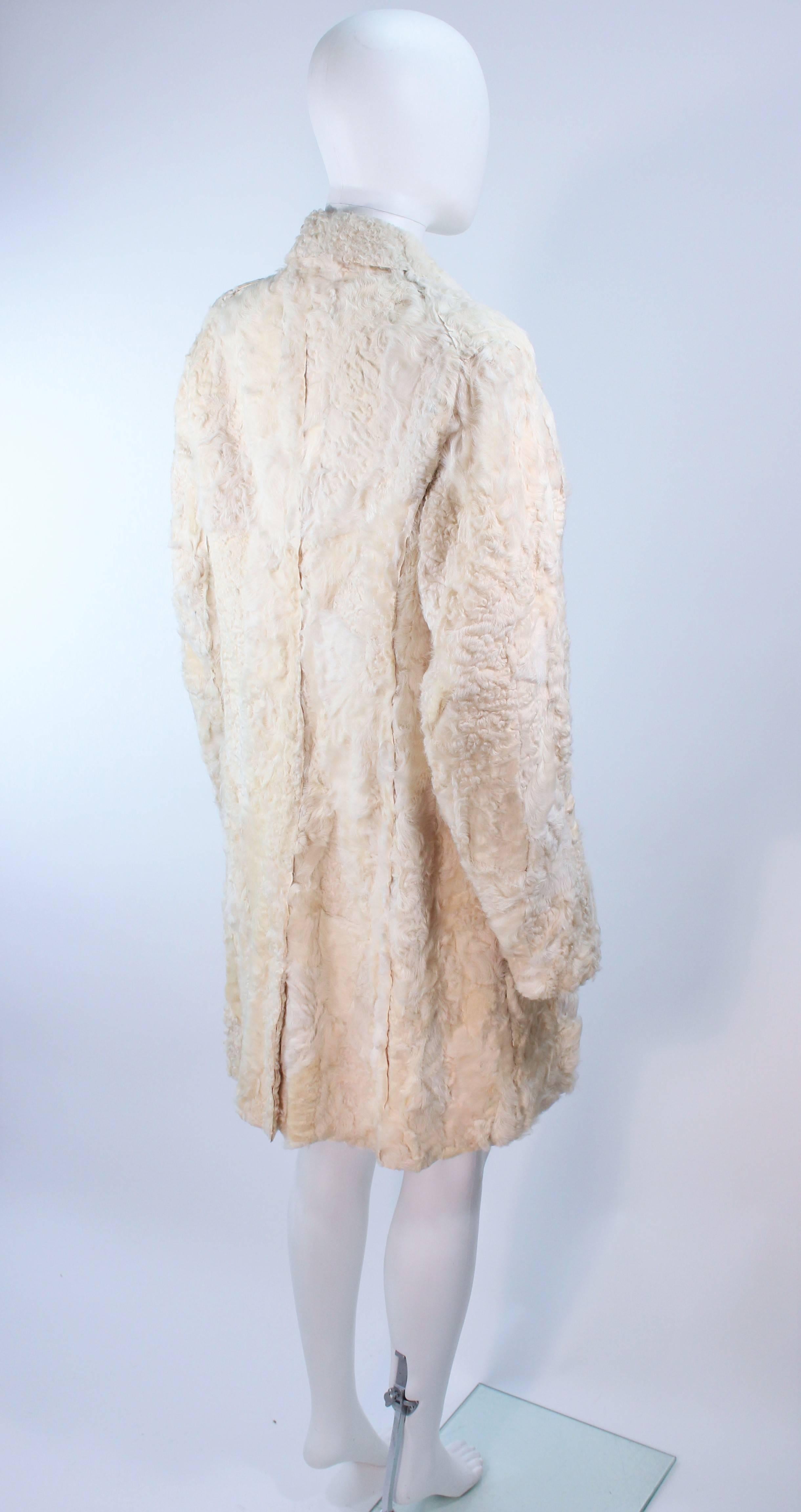 Women's NORMA KAMALI OMO Off White Lamb Fur Coat Size 4 6 For Sale