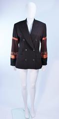JEAN PAUL GAULTIER FEMME Pinstripe Jacket with Silk Applique Size 44