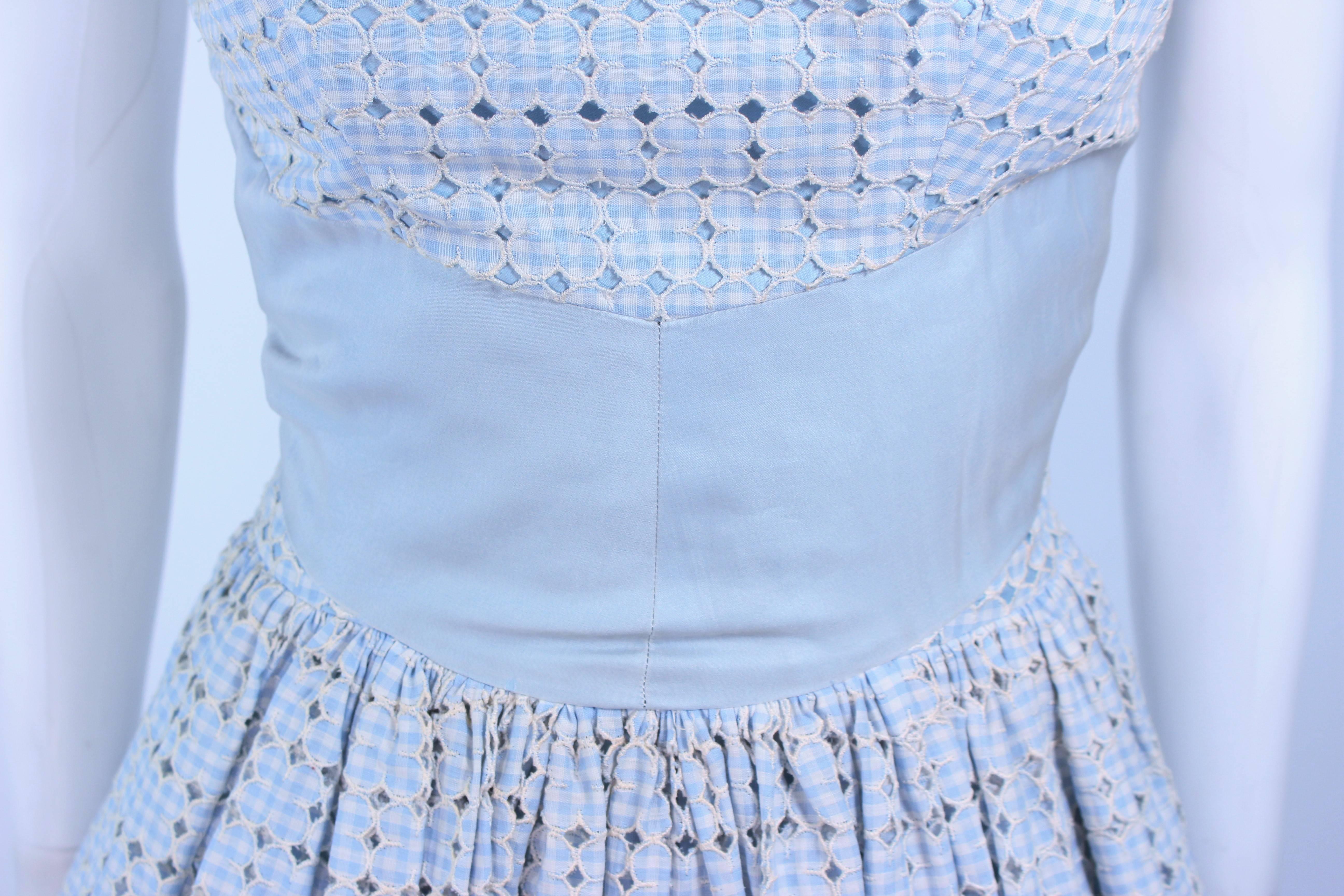 blue eyelet dress