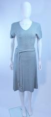 SNYDER 1950's Blue Wool Knit Iridescent Cocktail Dress Size 4 6