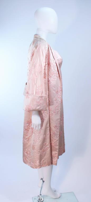 CLEMO 1950's Pink Silk Sequin Cocktail Dress and Coat Ensemble Size 4 ...