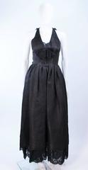 NINA RICCI Black Lace and Brocade Gown Size 0