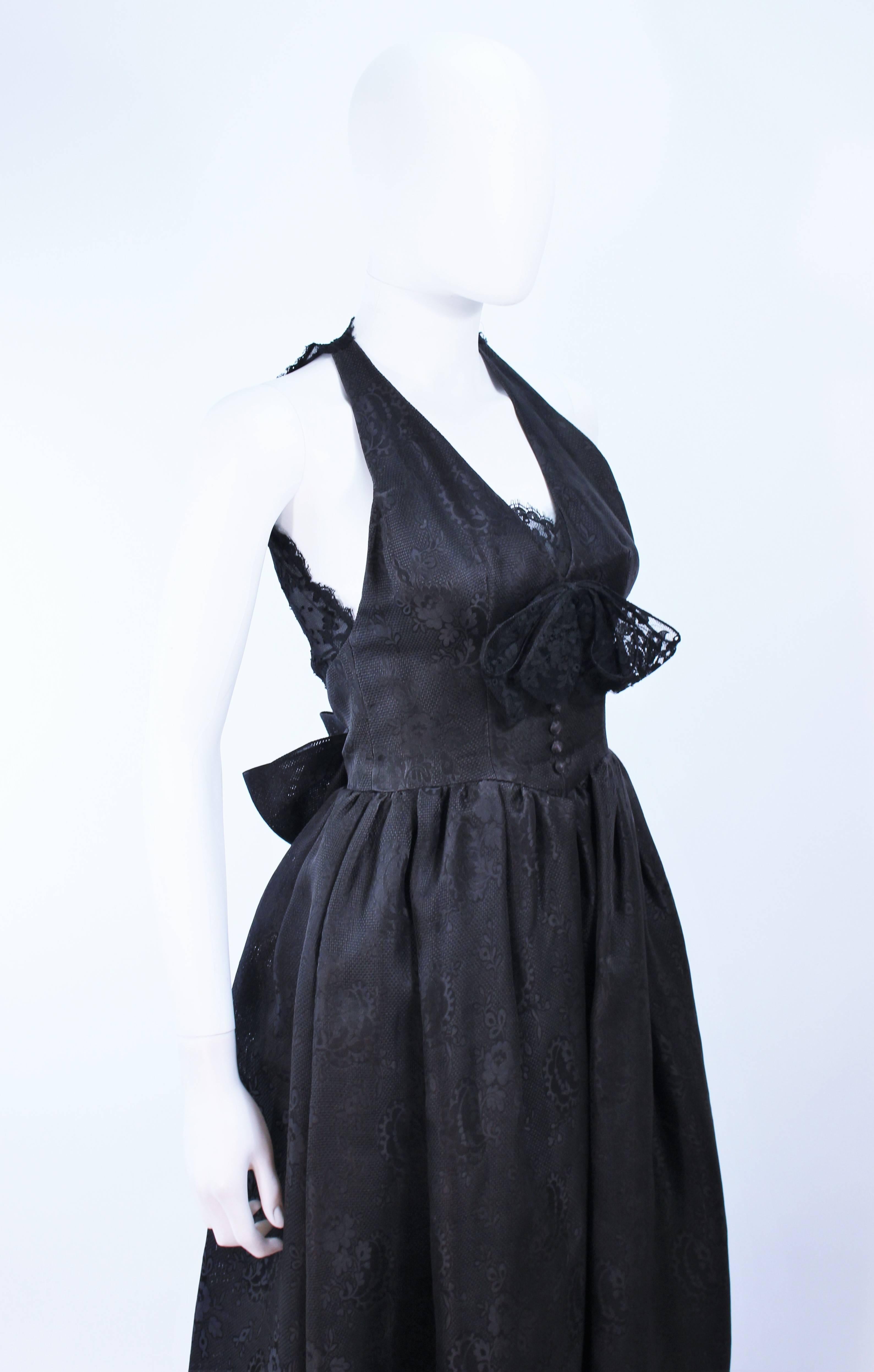 Women's NINA RICCI Black Lace and Brocade Gown Size 0 For Sale