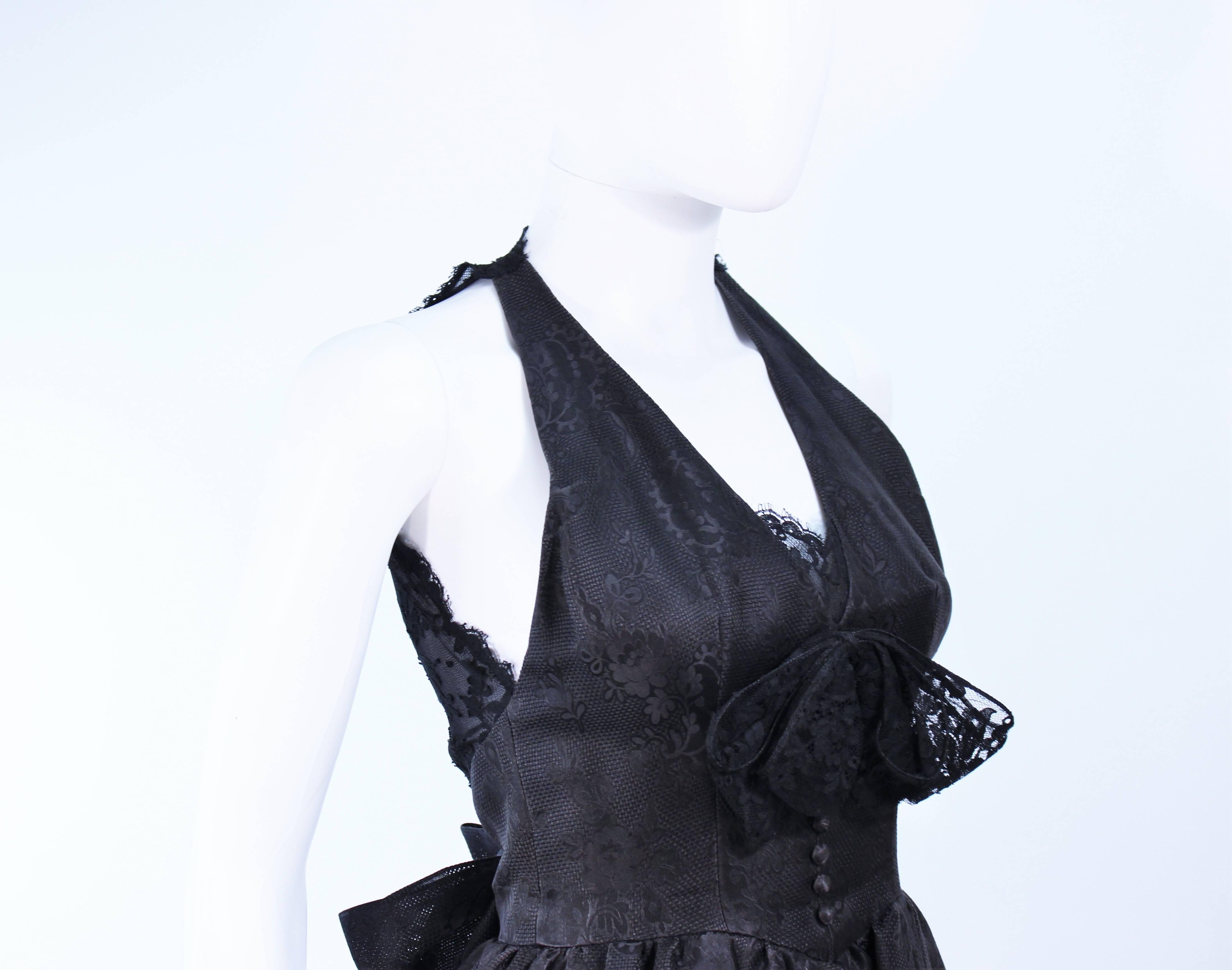 NINA RICCI Black Lace and Brocade Gown Size 0 For Sale 1