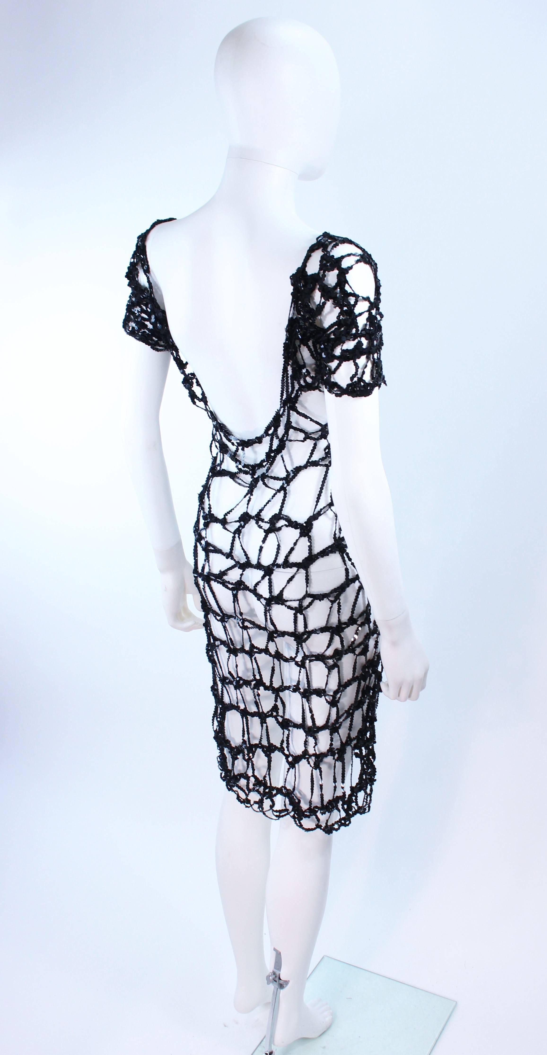 Vintage Black Sequin Cage Dress Size Small to Medium For Sale 1