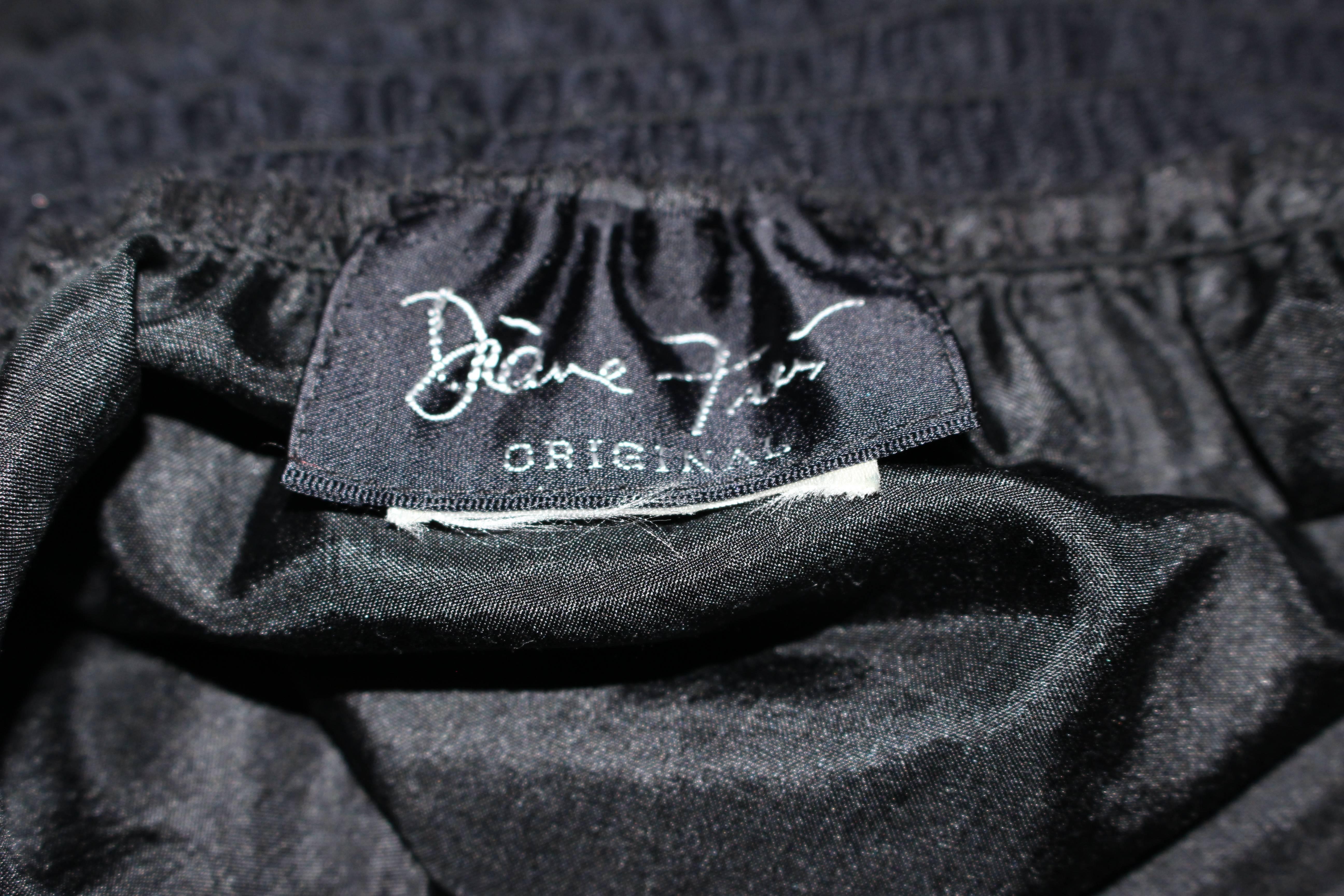 DIANE FREZ Black Chiffon Wrap Skirt with Tassels Size 4 6 For Sale 5
