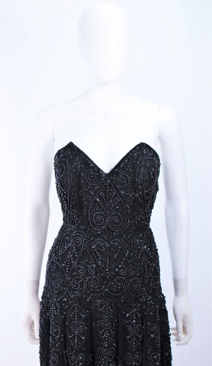 heavily beaded evening gown