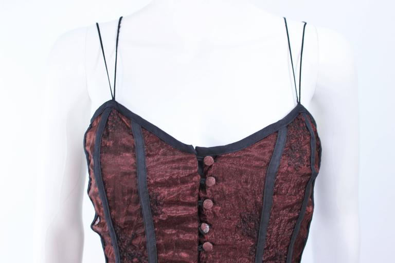 KAAT TILLY Brown Crinkled Lace Corset Lace Gown Size 36 For Sale at 1stDibs